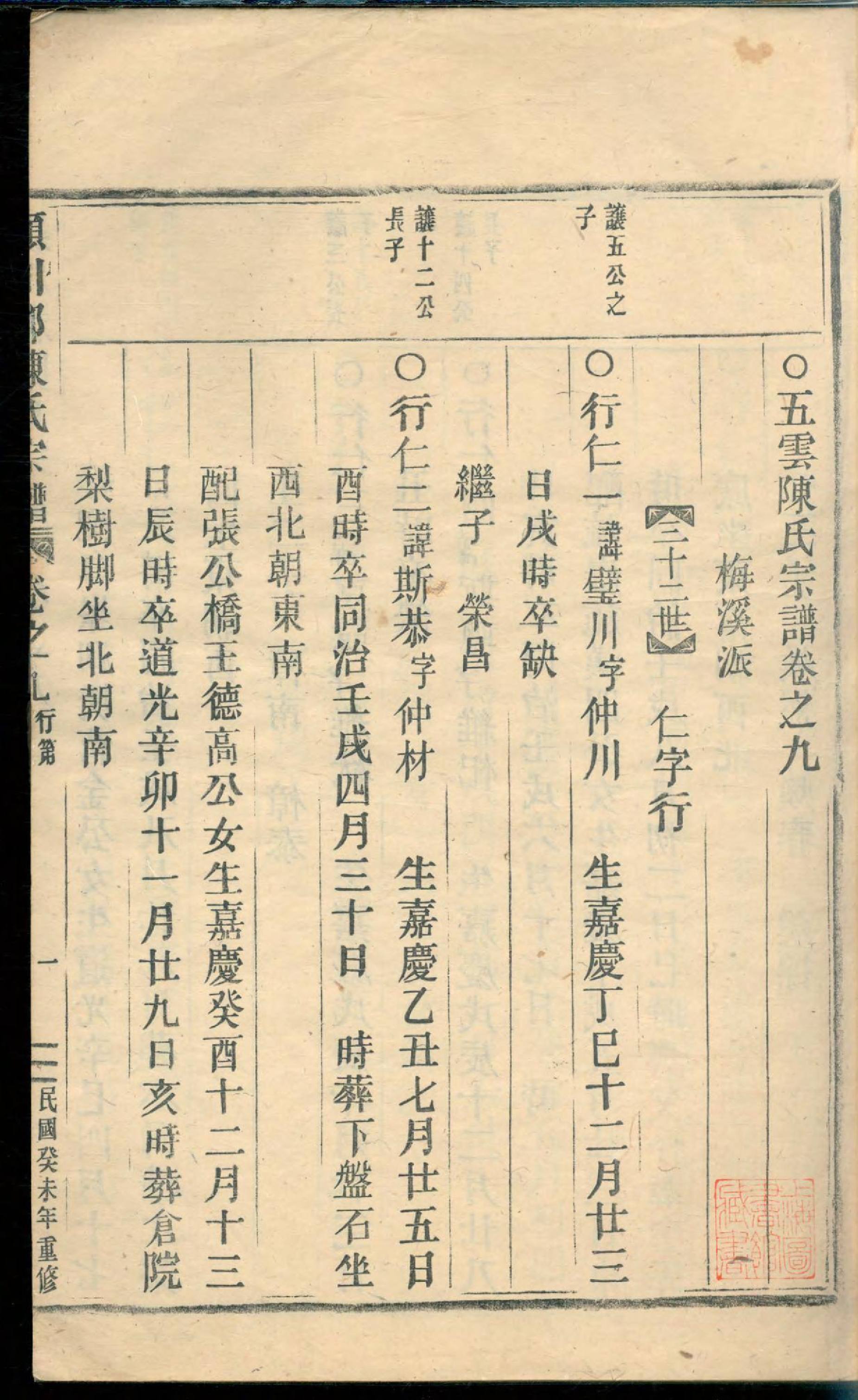 1445五云颕川郡陈氏宗谱_010_第2页