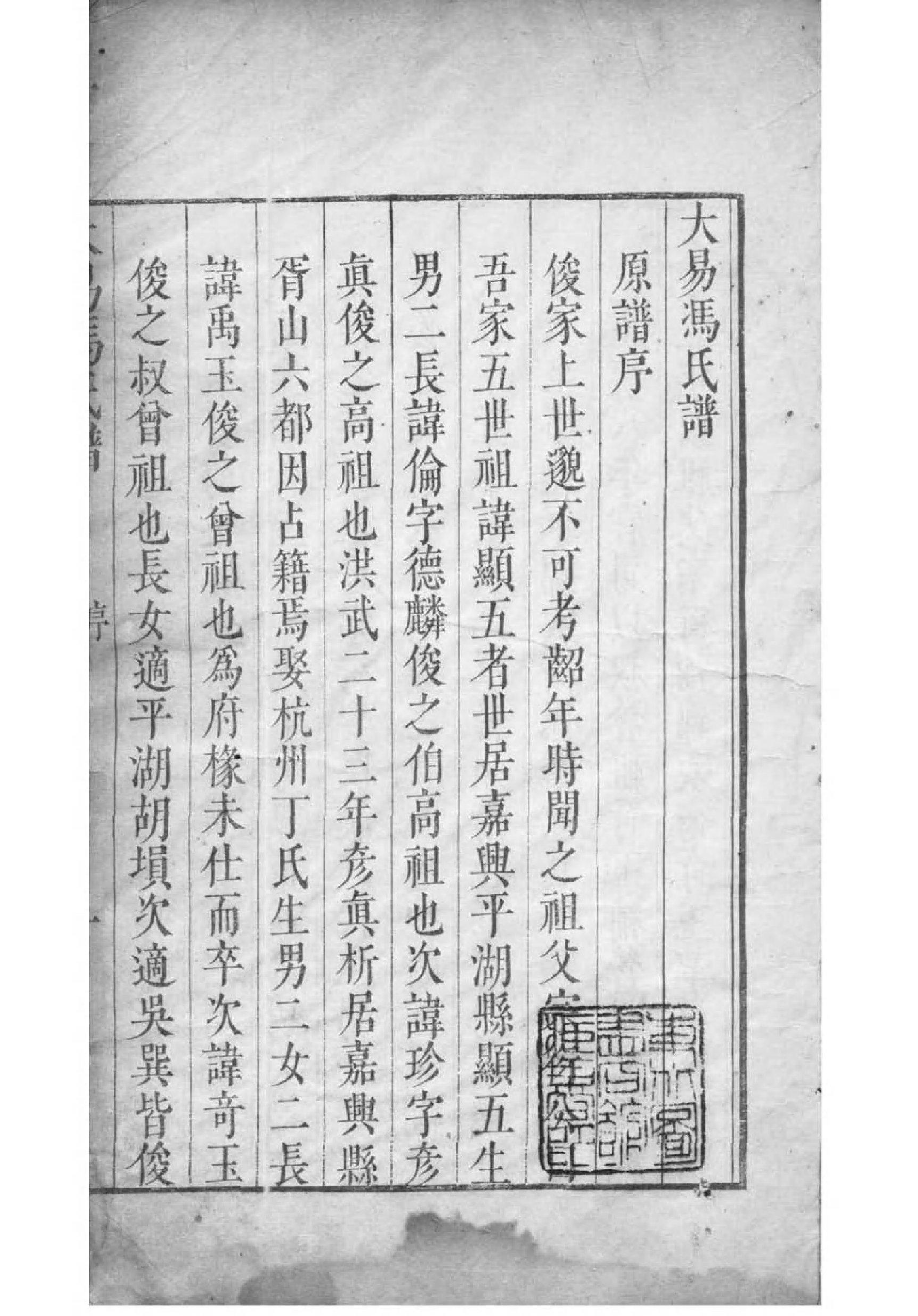 2118[浙江嘉兴]大易冯氏谱_001_第2页