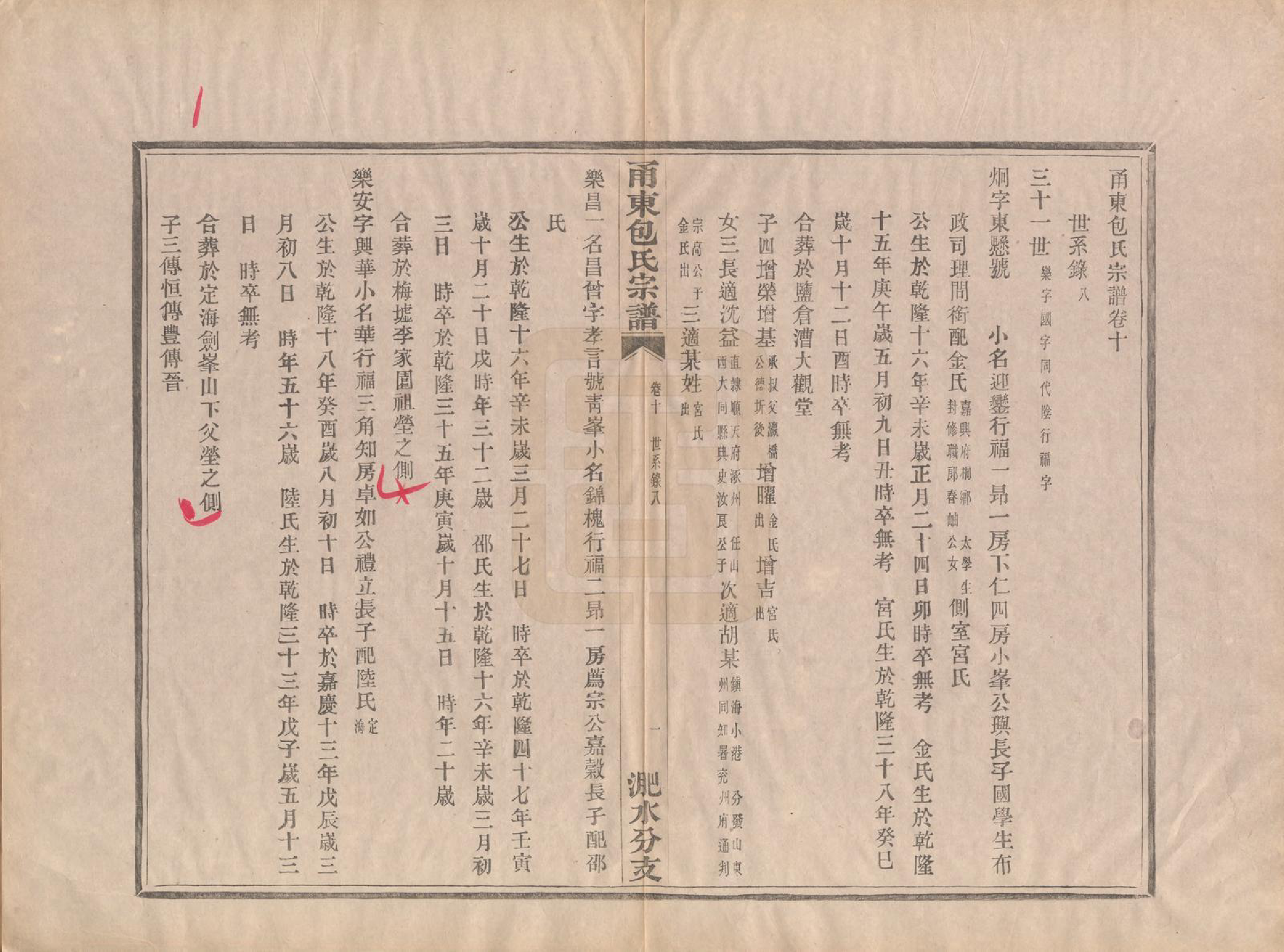 GTJP0008.包.浙江宁波.甬东包氏宗谱十九卷首一卷.清嘉庆二年（1797）_010.pdf_第1页