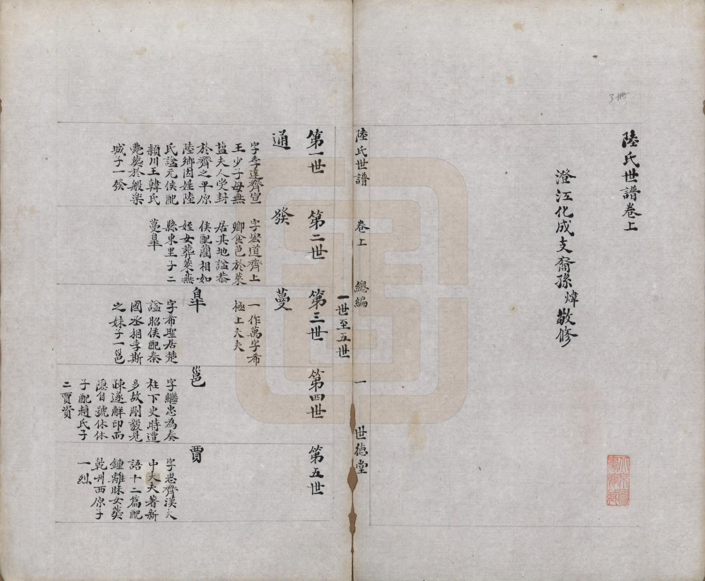 GTJP1026.陆.中国.陆氏世谱三卷_001.pdf_第2页