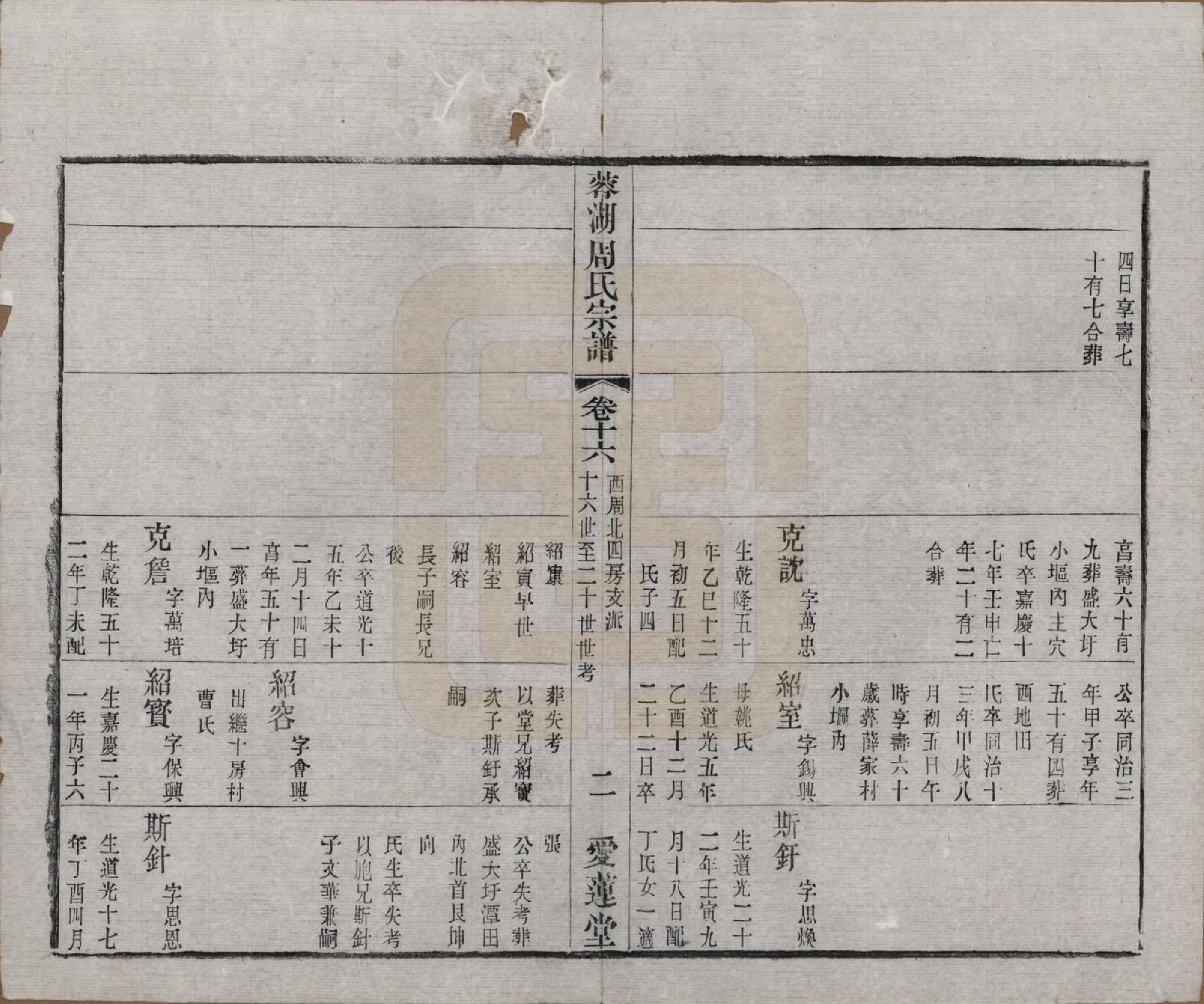 GTJP2335.周.中国.蓉湖周氏宗谱二十八卷.清光绪三十一年（1905）_016.pdf_第2页
