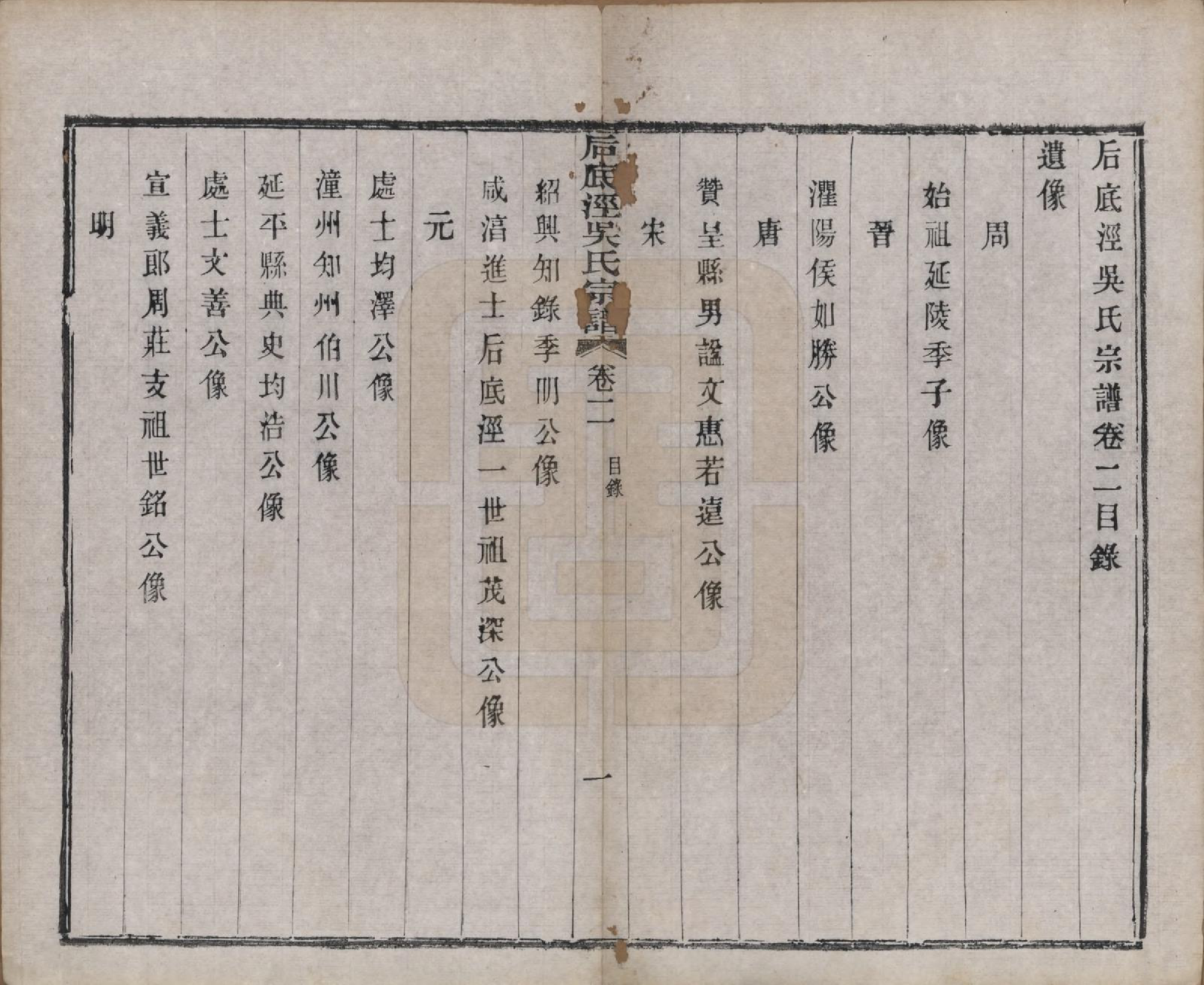 GTJP1702.吴.中国.后底泾吴氏宗谱十九卷首一卷末一卷.清光绪十三年（1887）_002.pdf_第1页