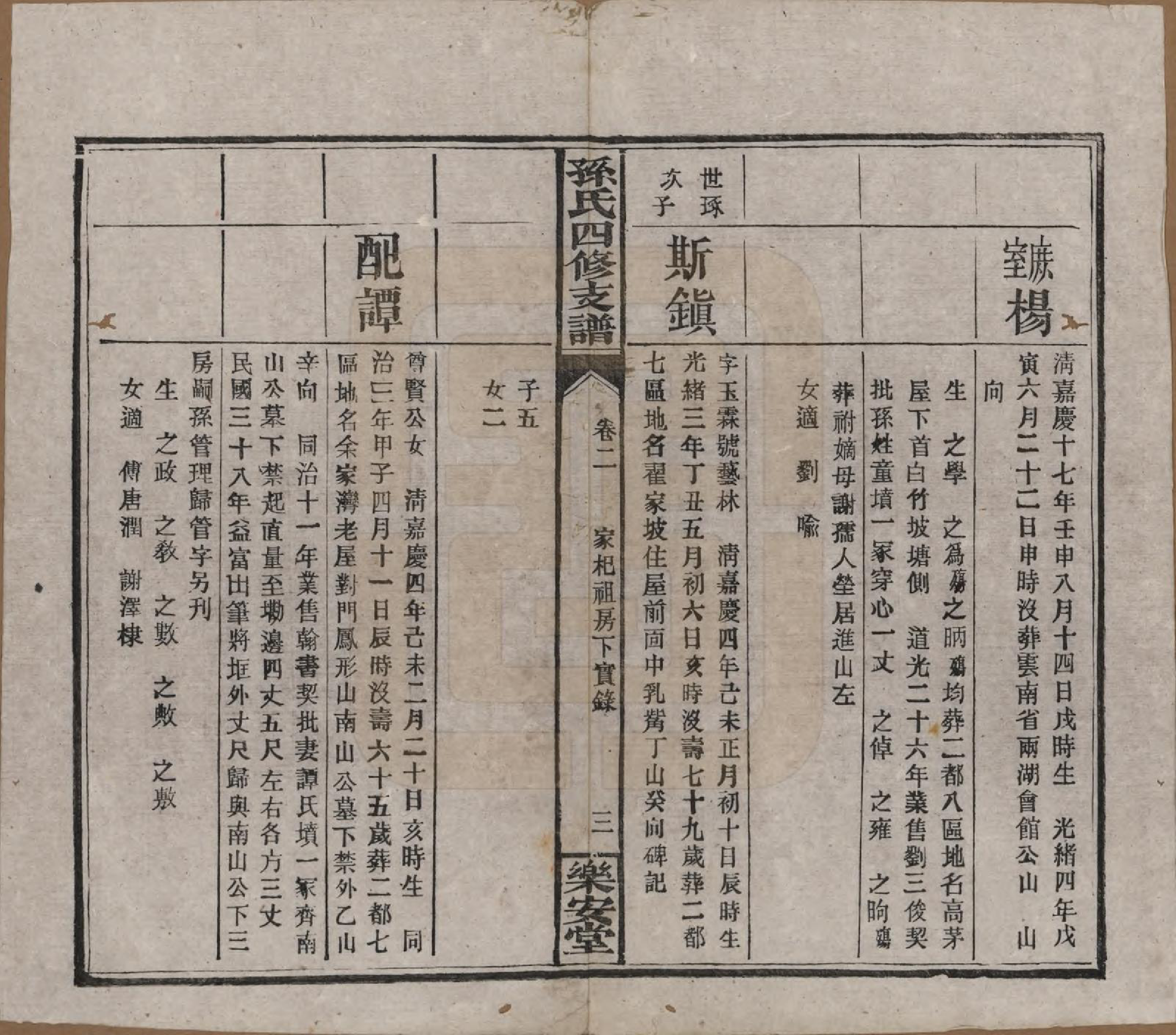 GTJP1341.孙.湖北黄冈.楚沩孙氏四修支谱.民国38年[1949]_002.pdf_第3页