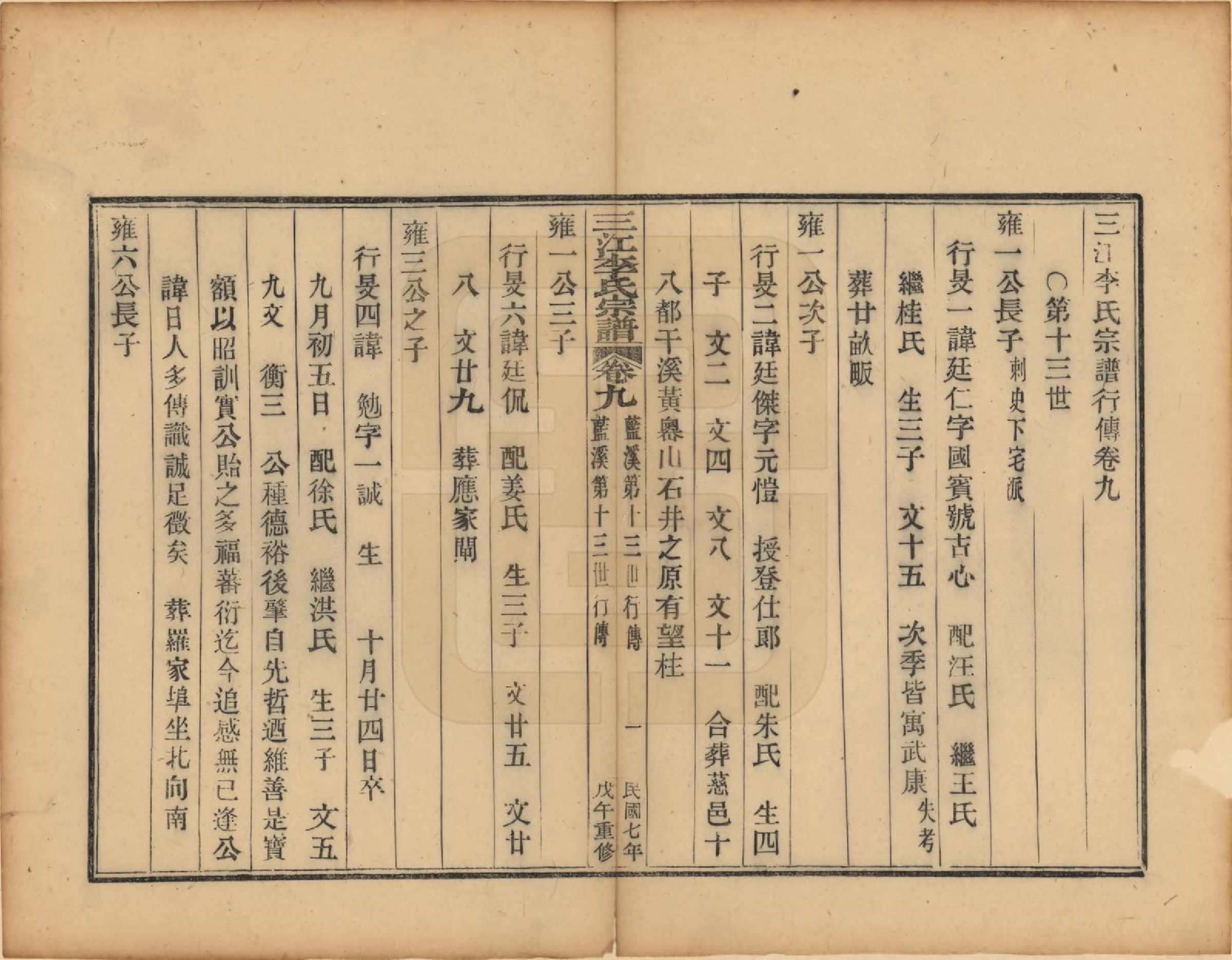 GTJP0818.李.浙江.三江李氏宗谱三十二卷首一卷末一卷.民国七年（1918）_009.pdf_第1页