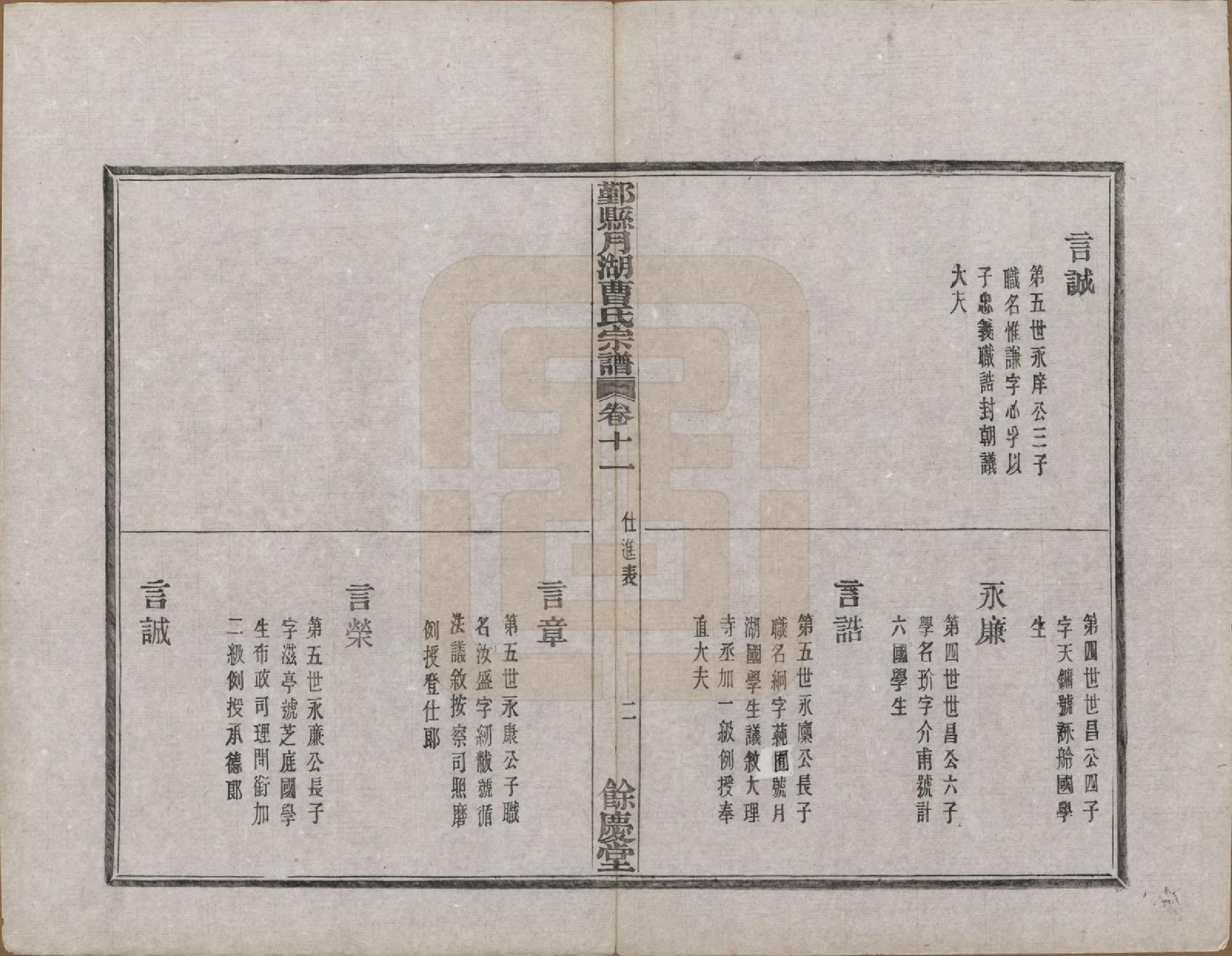 GTJP0050.曹.浙江鄞县.鄞县月湖曹氏宗谱十六卷首一卷末一卷.民国二十九年（1940）_011.pdf_第2页