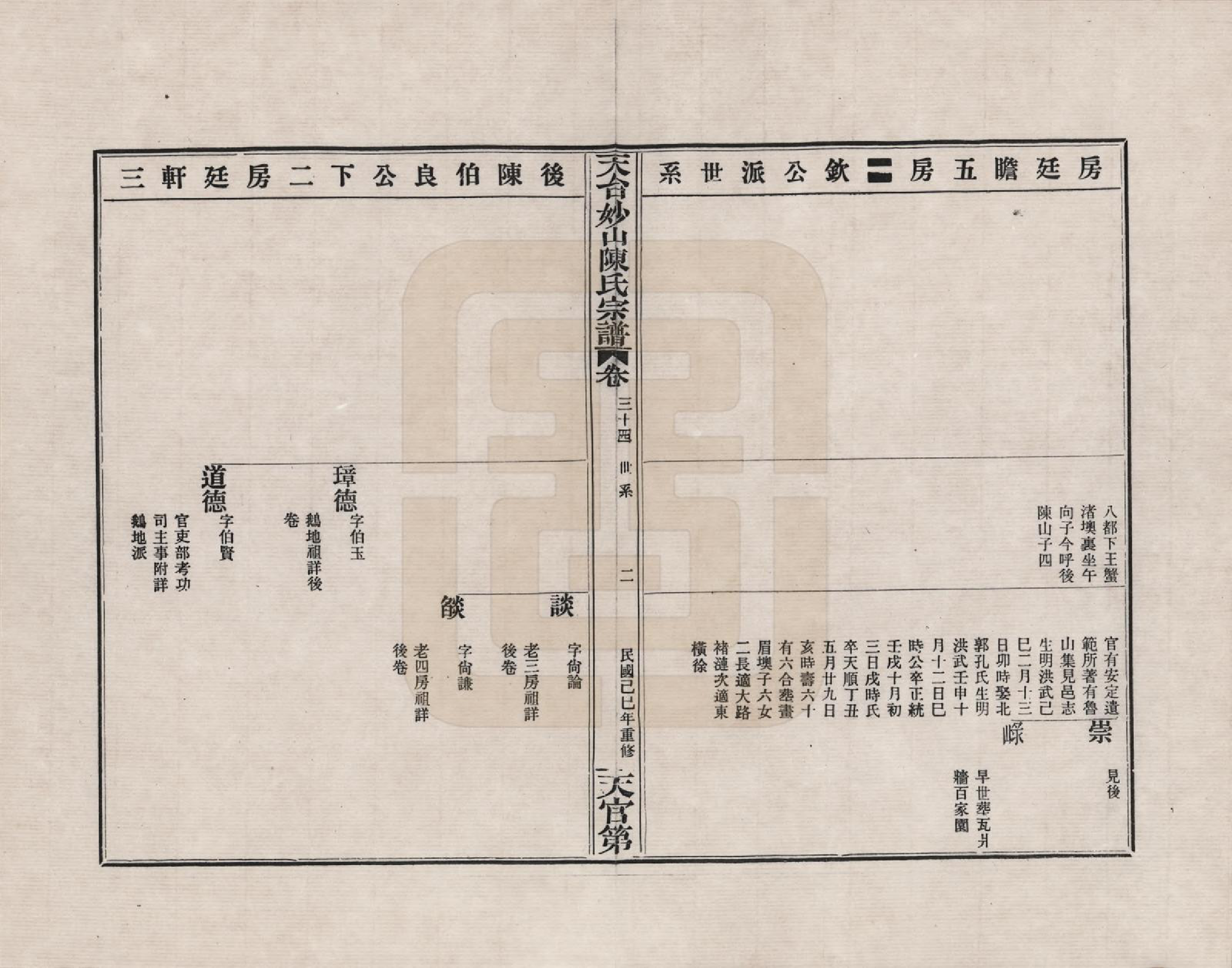 GTJP0100.陈.浙江天台.天台妙山陈氏宗谱_034.pdf_第2页