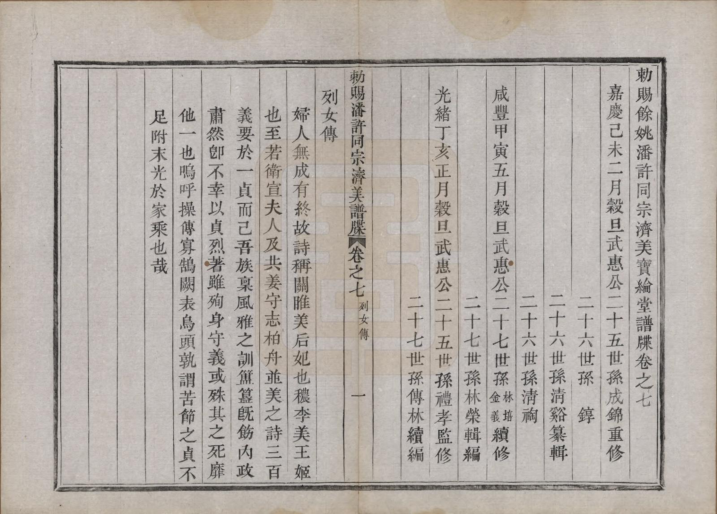 GTJP1129.潘.浙江余姚.勅赐余姚潘许同宗济美宝编堂谱牒八卷首一卷.清光绪十三年（1887）_007.pdf_第1页