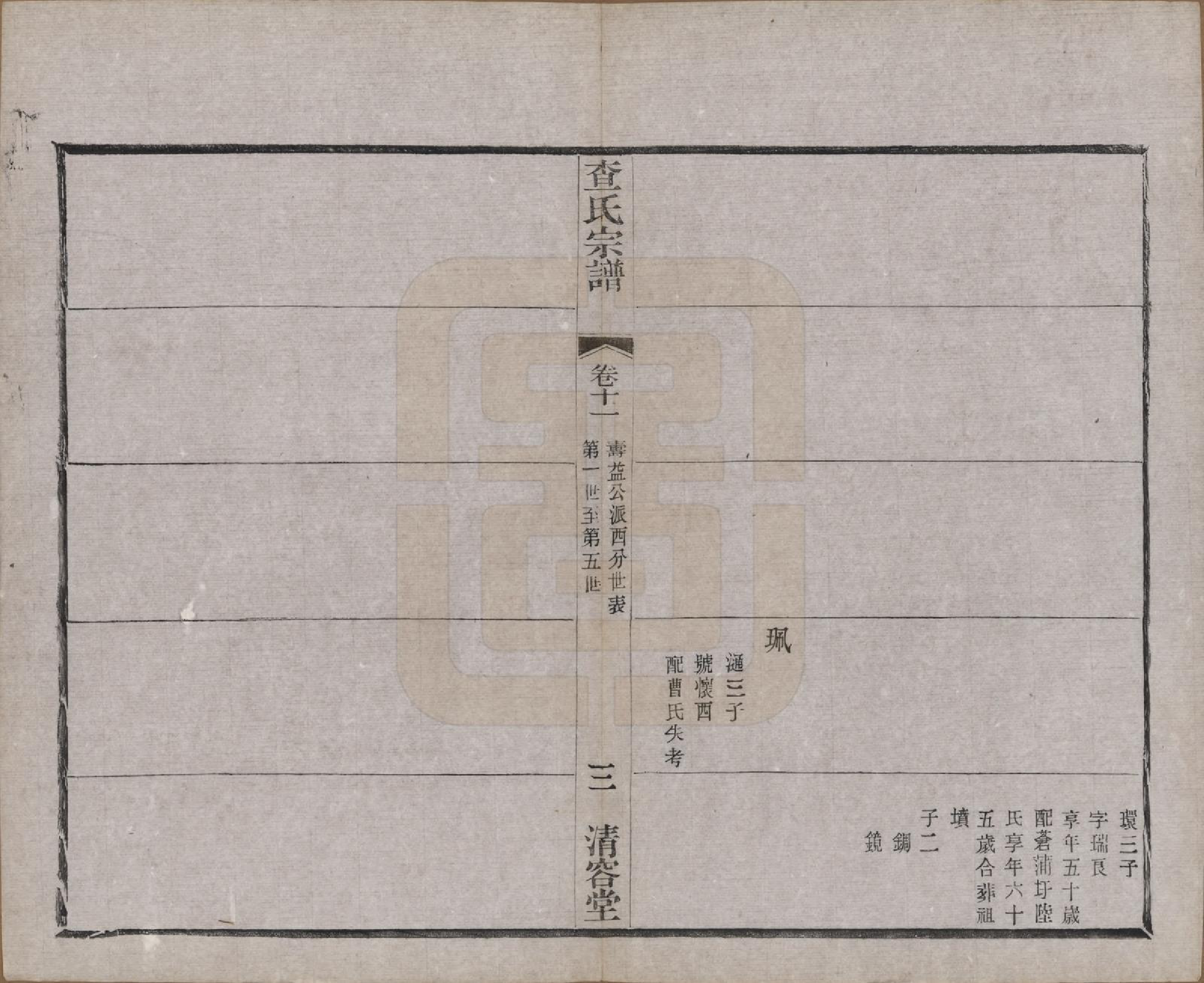 GTJP0090.查.江苏常州.毘陵查氏续修宗谱二十四卷.民国三年（1914）_011.pdf_第3页
