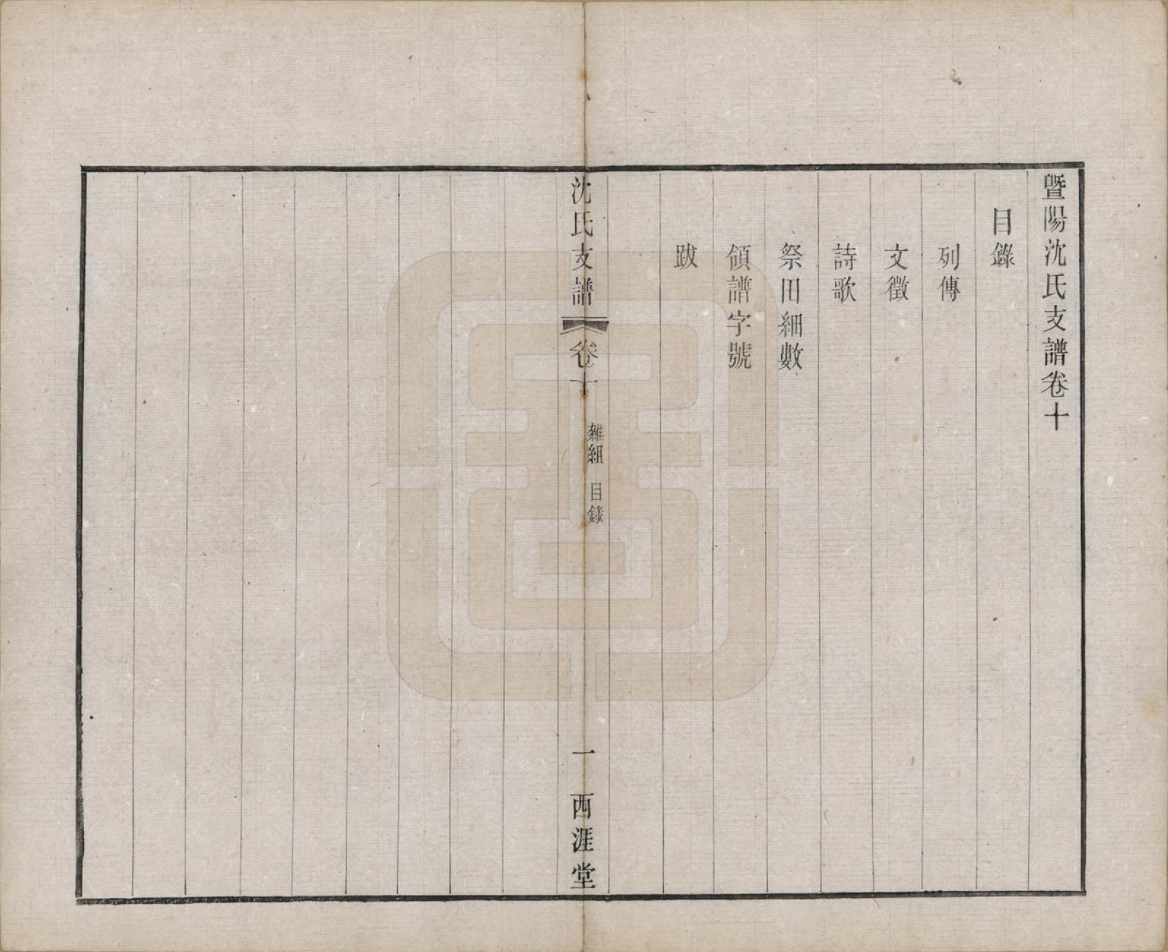 GTJP1266.沈.浙江诸暨.暨阳沈氏支谱十卷首一卷.民国十九年（1930）_010.pdf_第1页