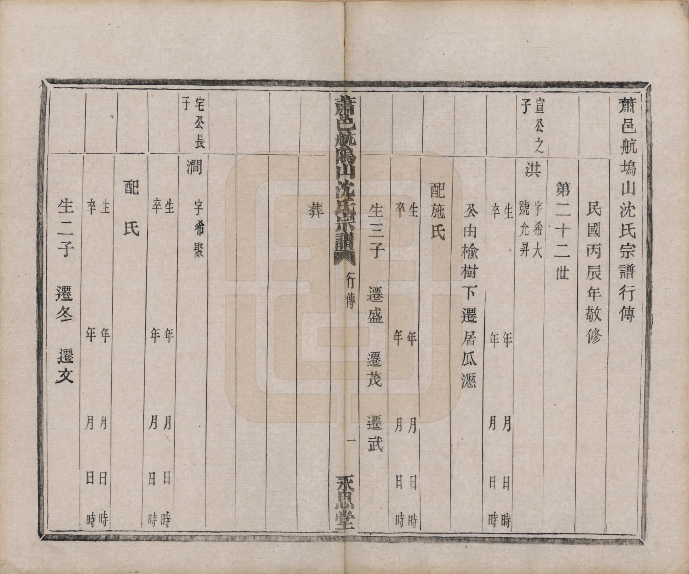 GTJP1271.沈.浙江萧山.萧邑航隝山沈氏宗谱十四卷.民国五年（1916）_005.pdf_第2页