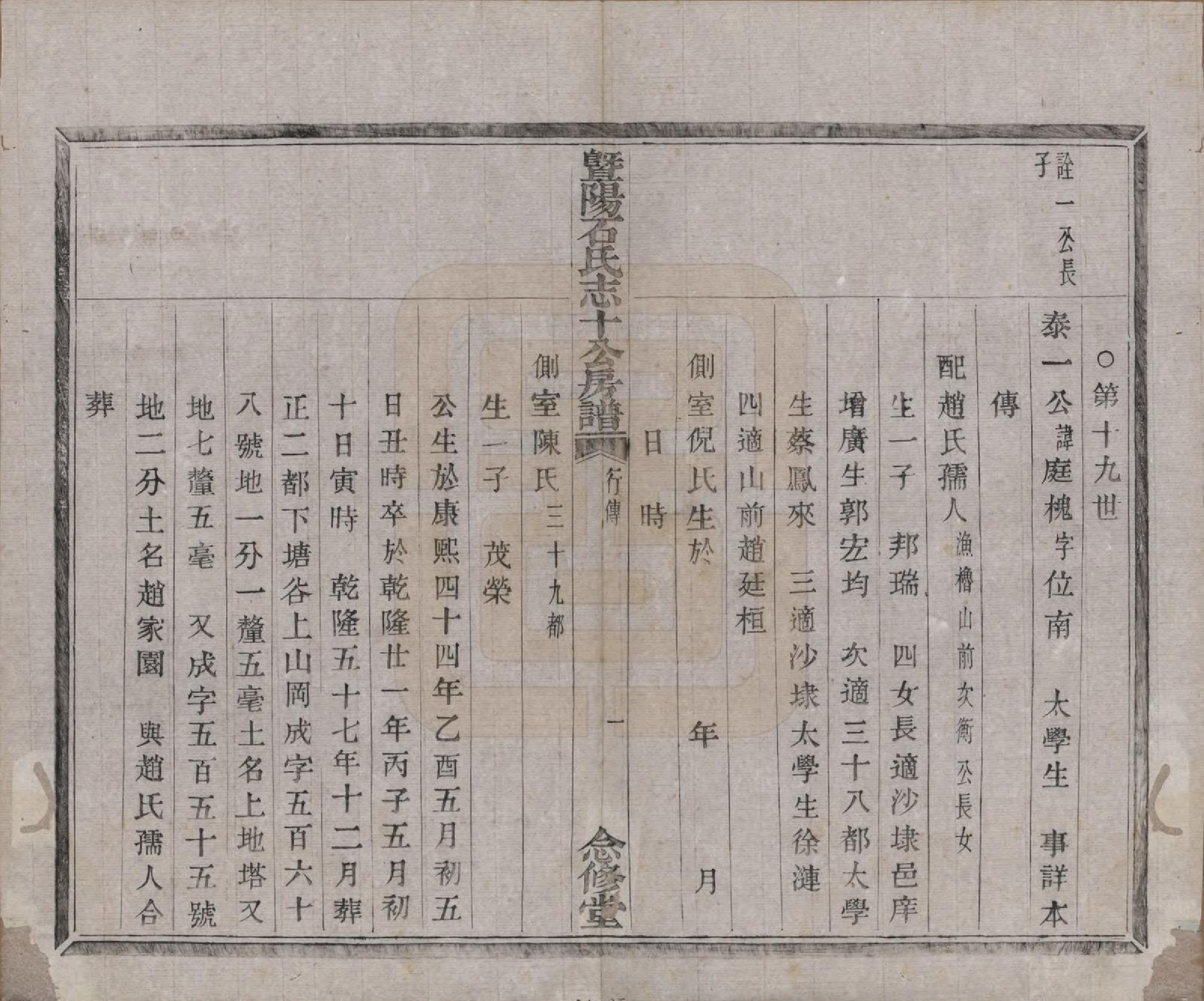 GTJP1317.石.浙江诸暨.暨阳石氏志十公房谱十二卷.清光绪十年（1884）_009.pdf_第1页