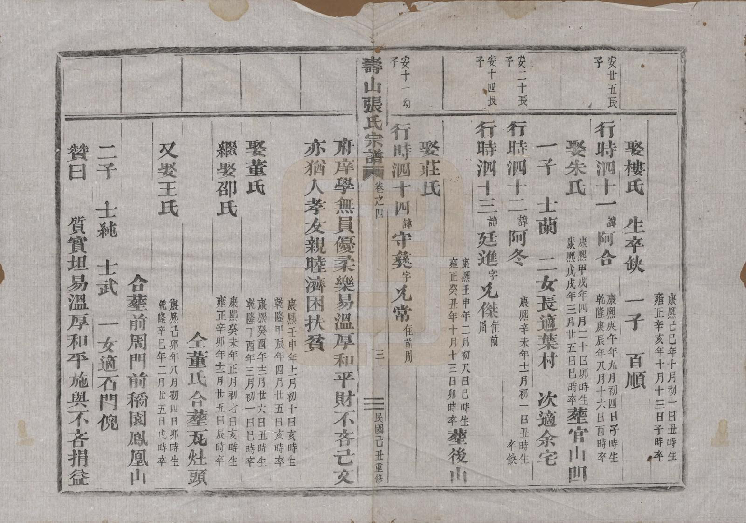 GTJP2105.张.浙江金华.寿山张氏宗谱.民国三十八年(1949)_004.pdf_第3页