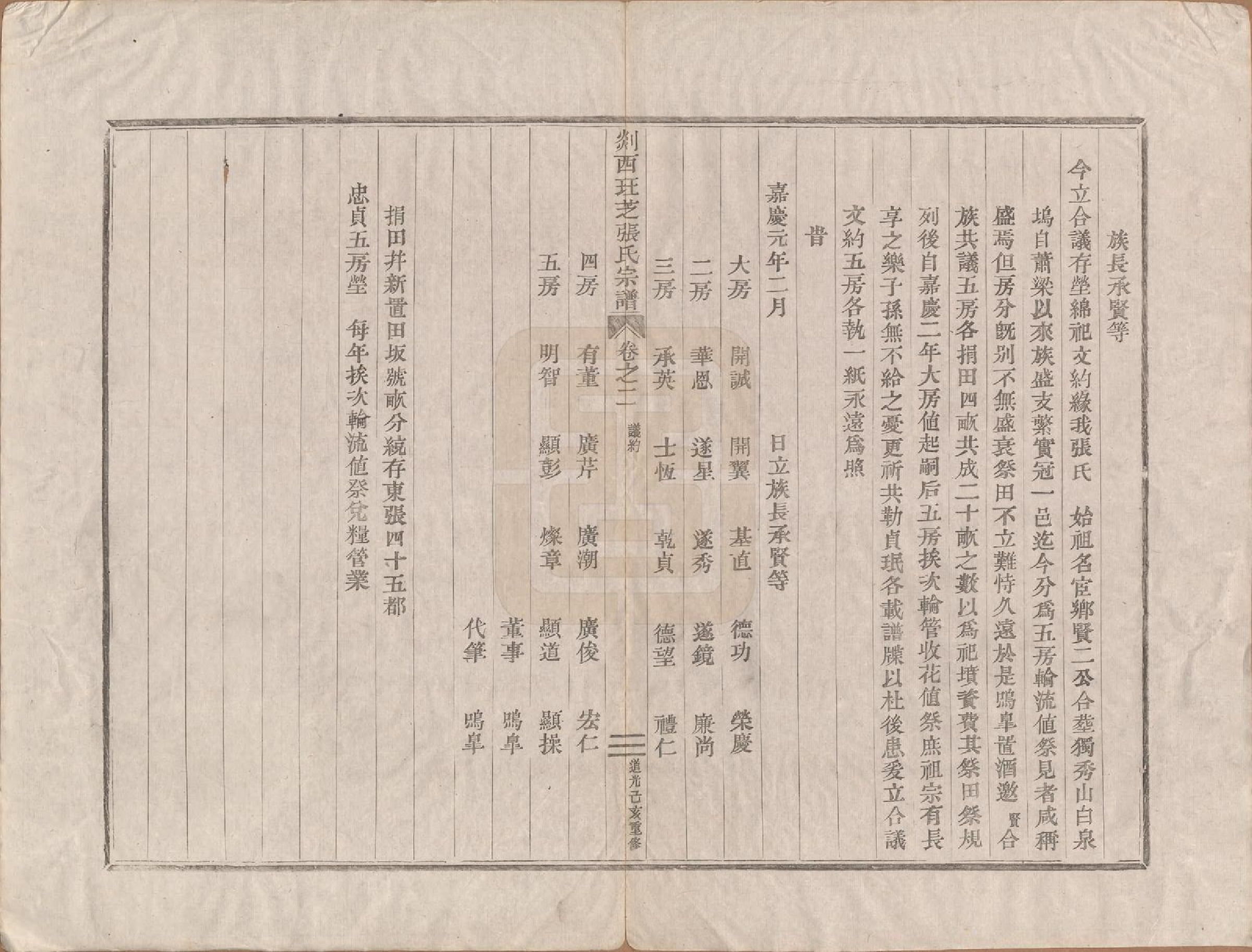 GTJP2146.张.浙江嵊州.剡西珏芝张氏宗谱五卷.清道光十九年(1839)_002.pdf_第1页