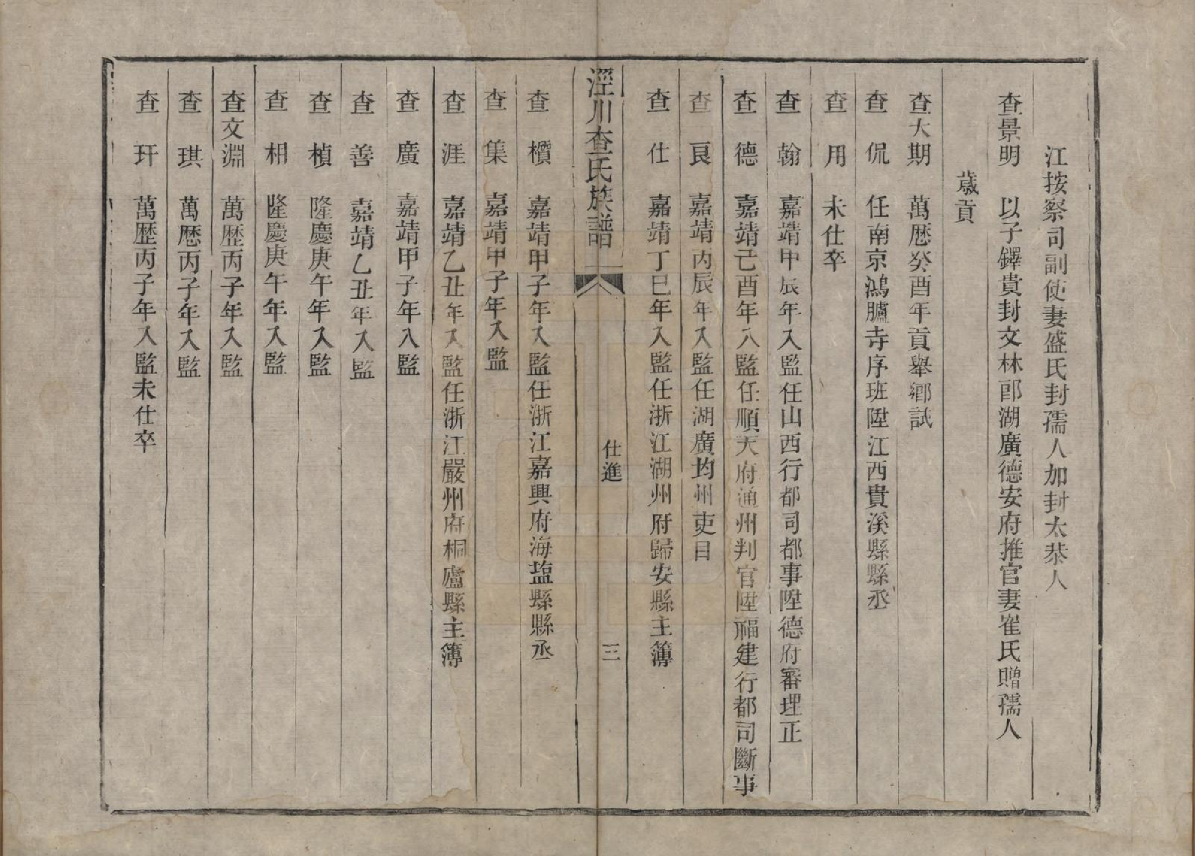 GTJP0091.查.安徽泾县.泾上查氏宗谱五卷.明万历二十六年（1598）_200.pdf_第3页
