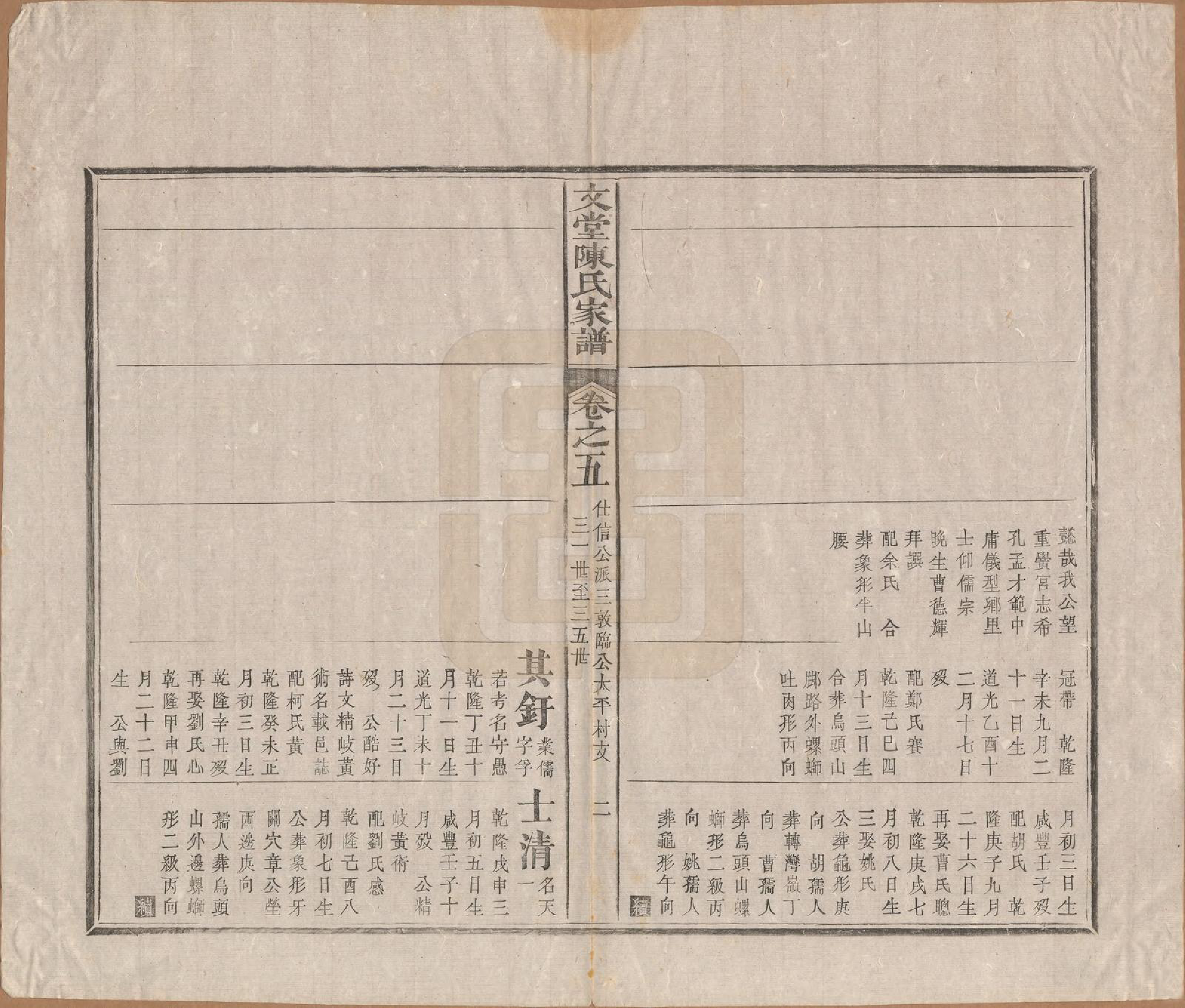 GTJP0150.陈.安徽祁门.文堂陈氏家谱十四卷首一卷末一卷.民国十七年（1928）_005.pdf_第2页