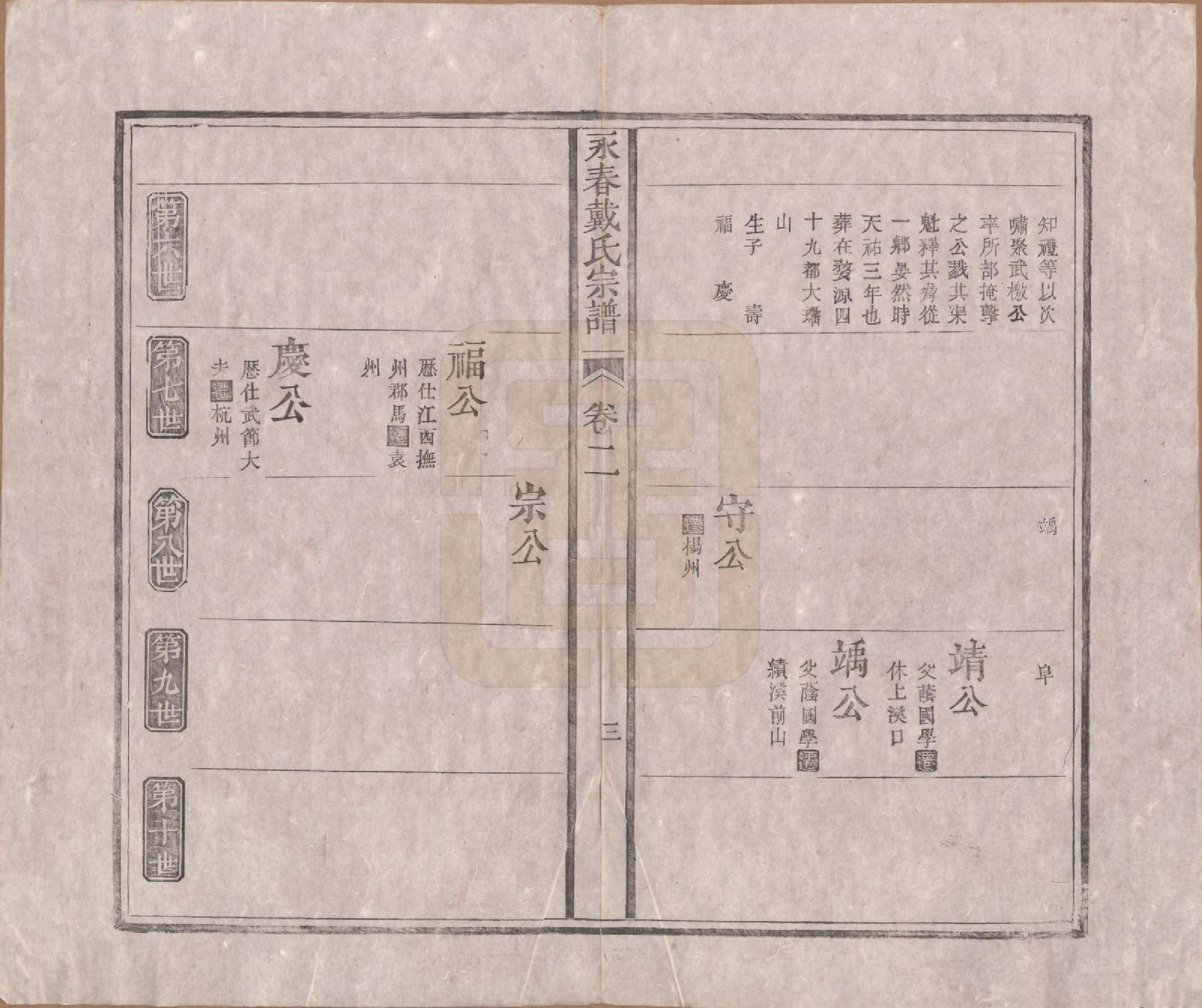 GTJP0262.戴.安徽祁门.永春戴氏宗谱五卷首一卷末一卷.清光绪二十七年（1901）_002.pdf_第3页