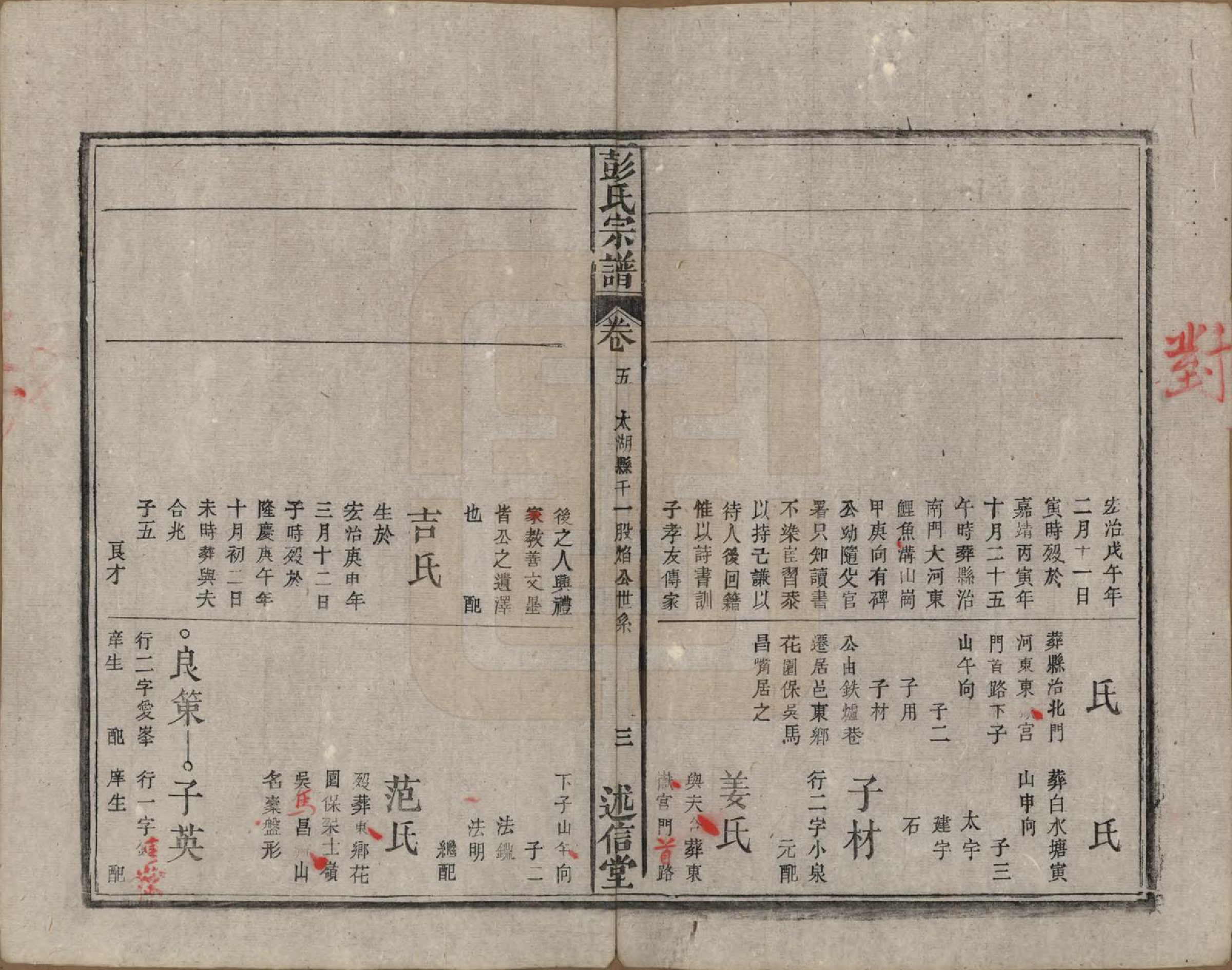 GTJP1146.彭.安徽.彭氏宗谱二十五卷首一卷末一卷.清同治六年（1867）_005.pdf_第3页