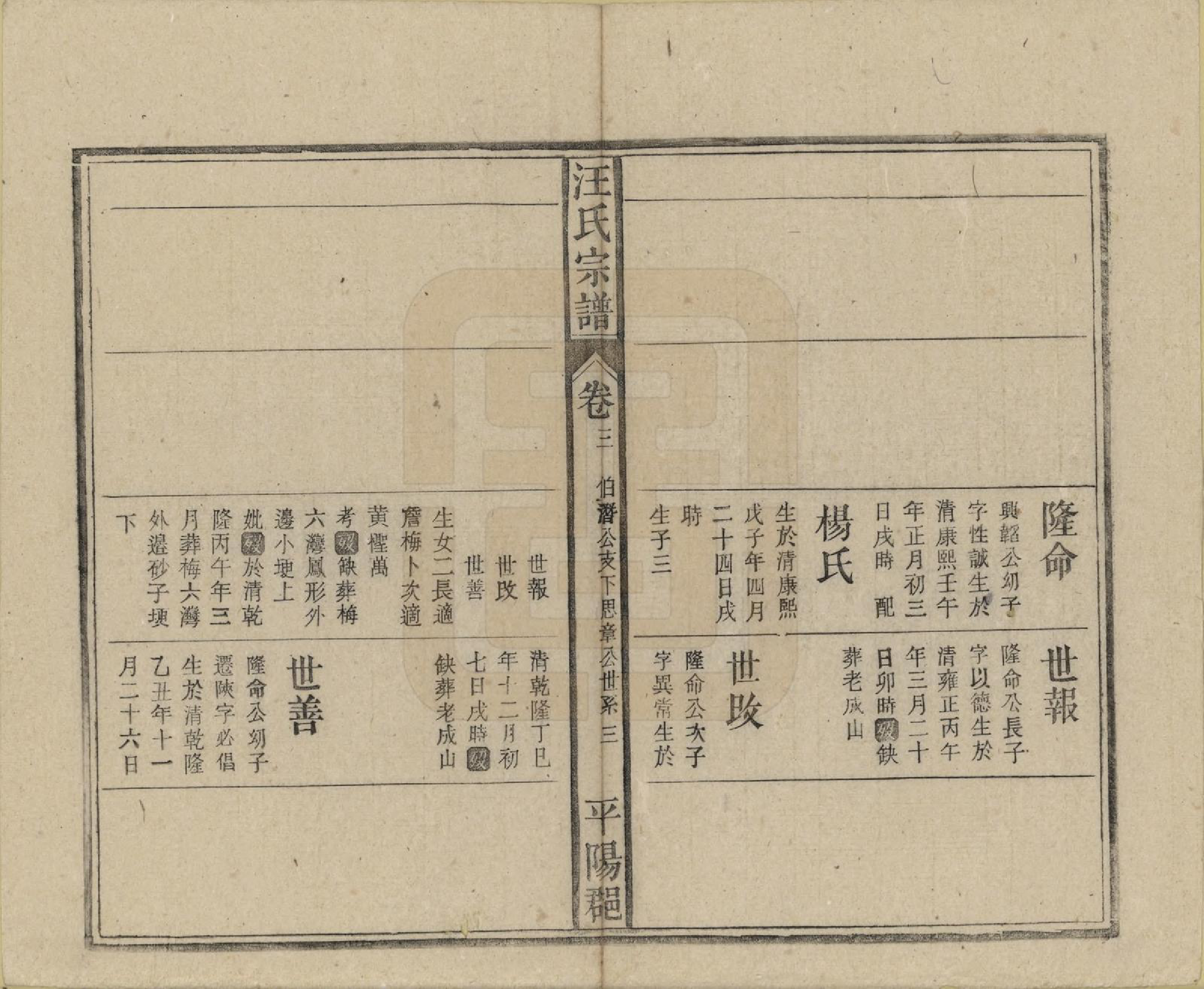 GTJP1455.汪.安徽太湖.汪氏宗谱.民国36年(1947)_003.pdf_第3页