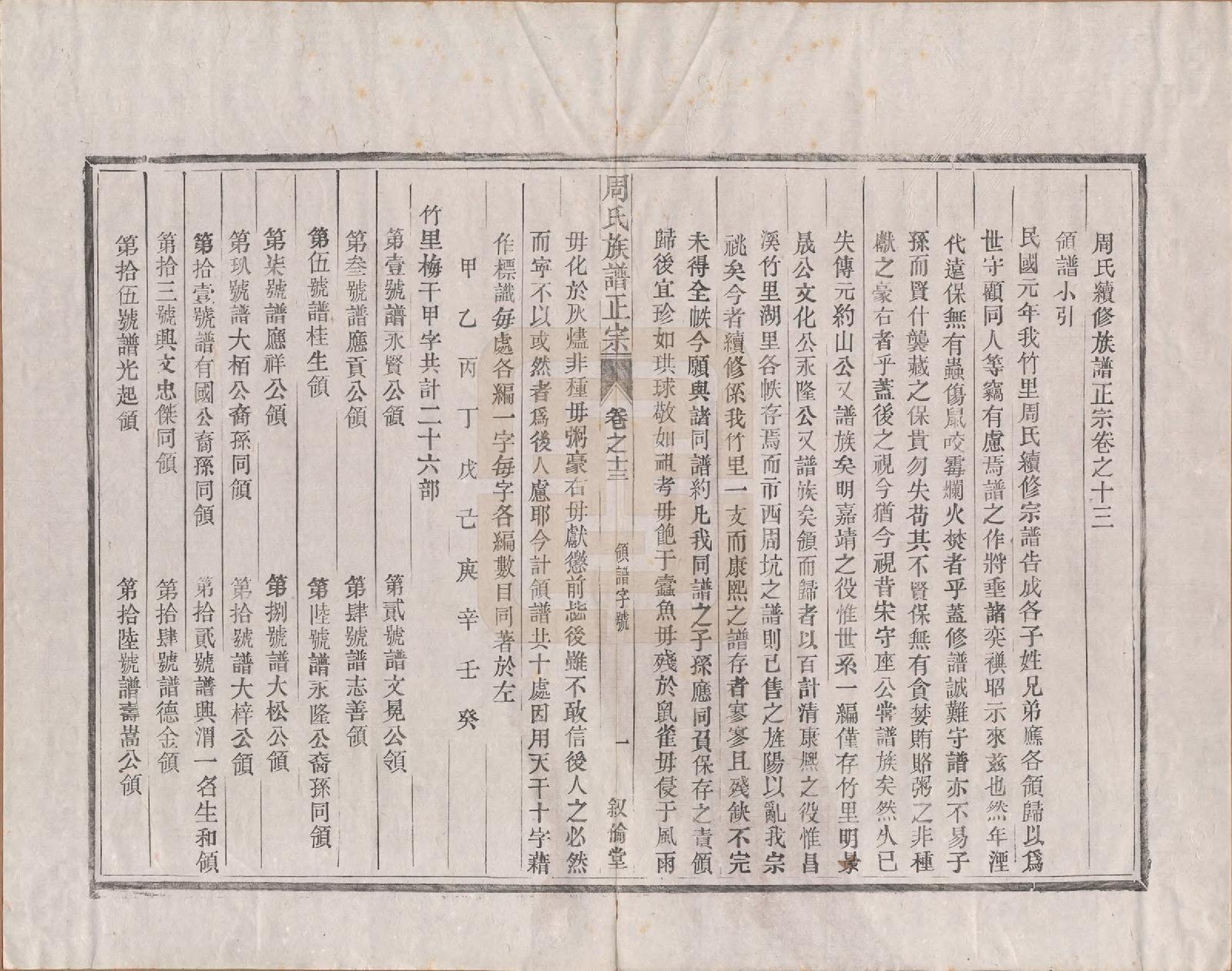 GTJP2317.周.安徽绩溪.周氏重修族谱正宗十三卷首一卷末一卷.民国元年（1912）_013.pdf_第1页