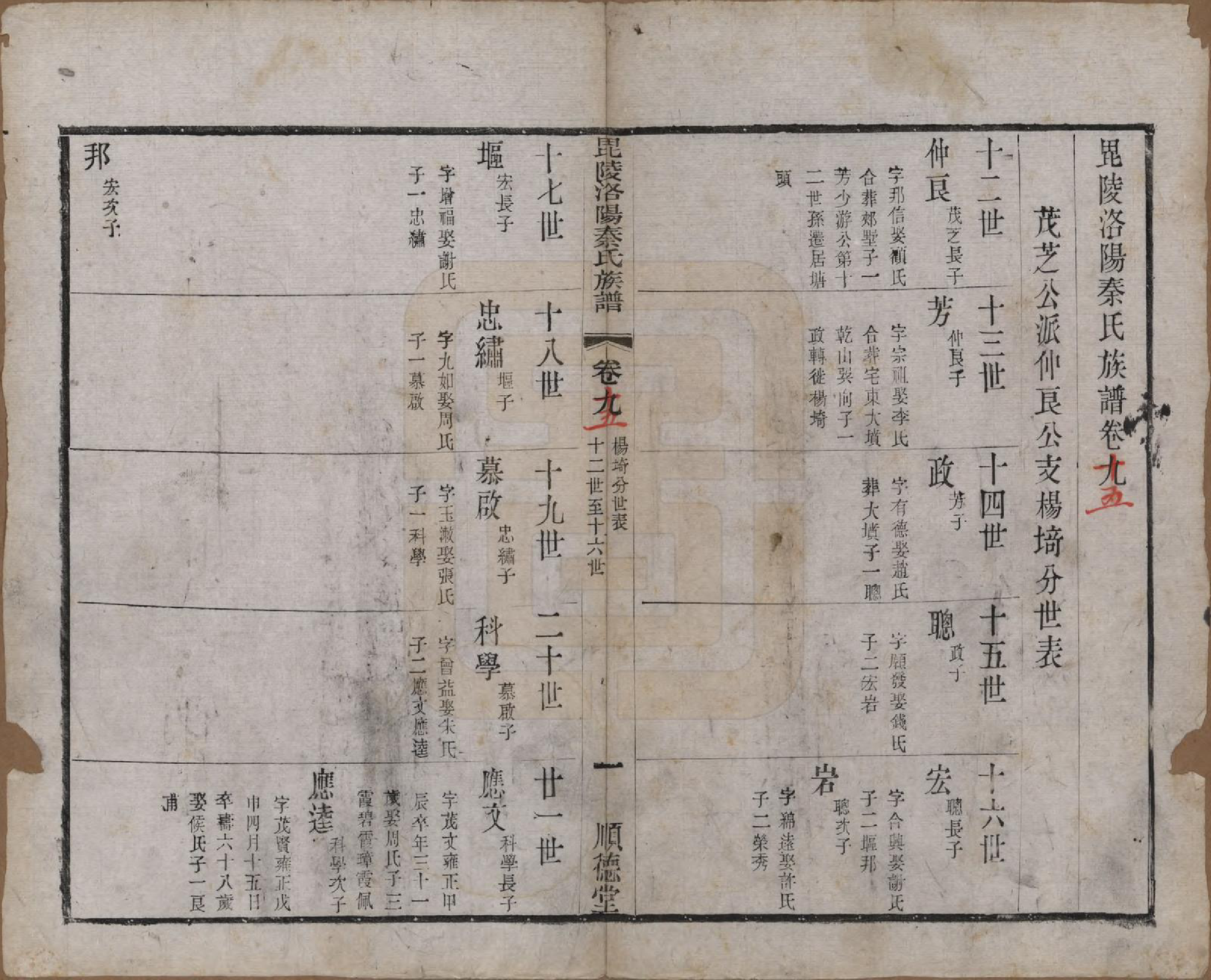 GTJP1196.秦.江苏武进.毘陵洛阳秦氏族谱十二卷.清光绪七年（1881）_009.pdf_第1页