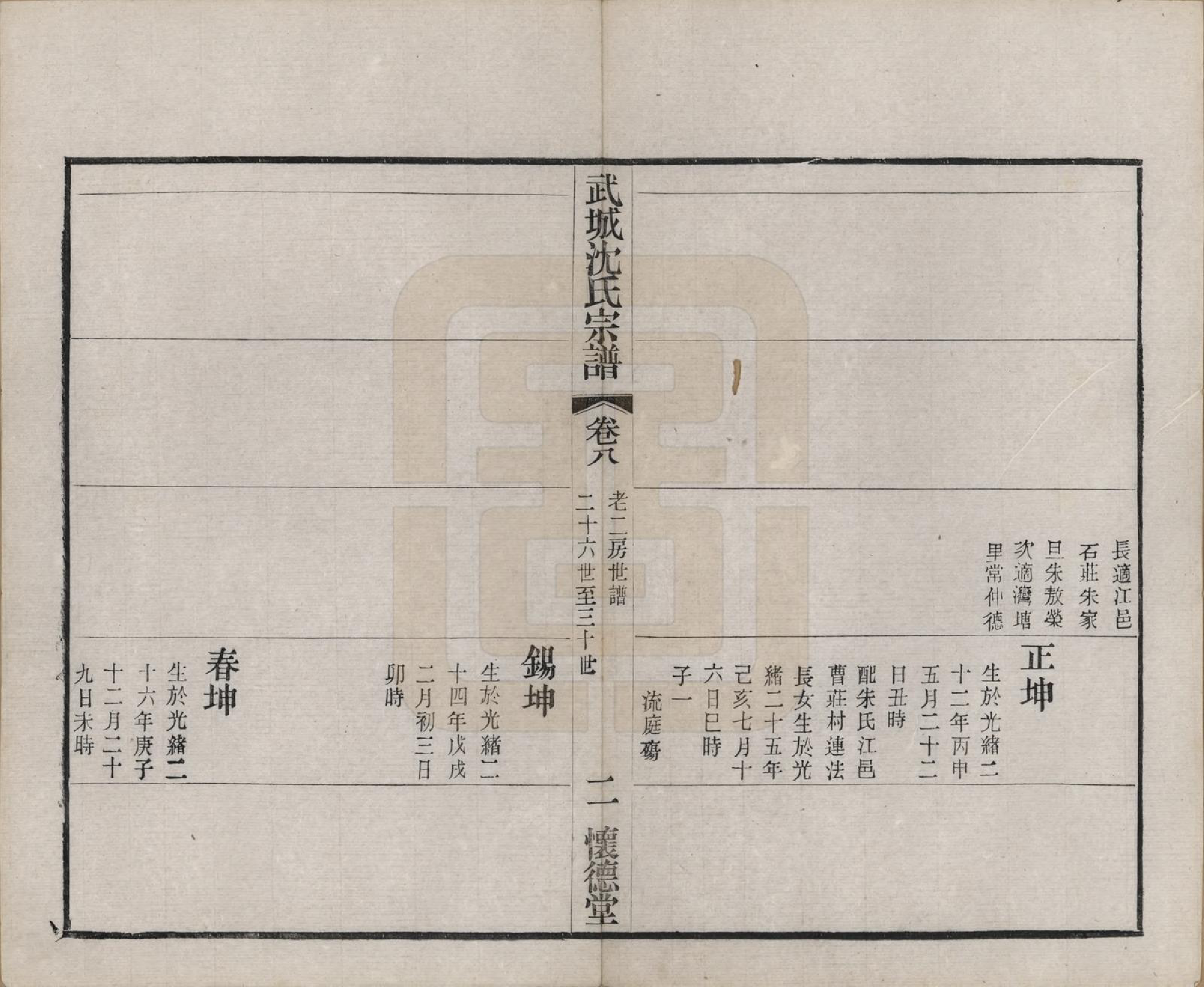 GTJP1257.沈.江苏毗陵.武城沈氏宗谱十卷首一卷.民国八年（1919）_008.pdf_第3页