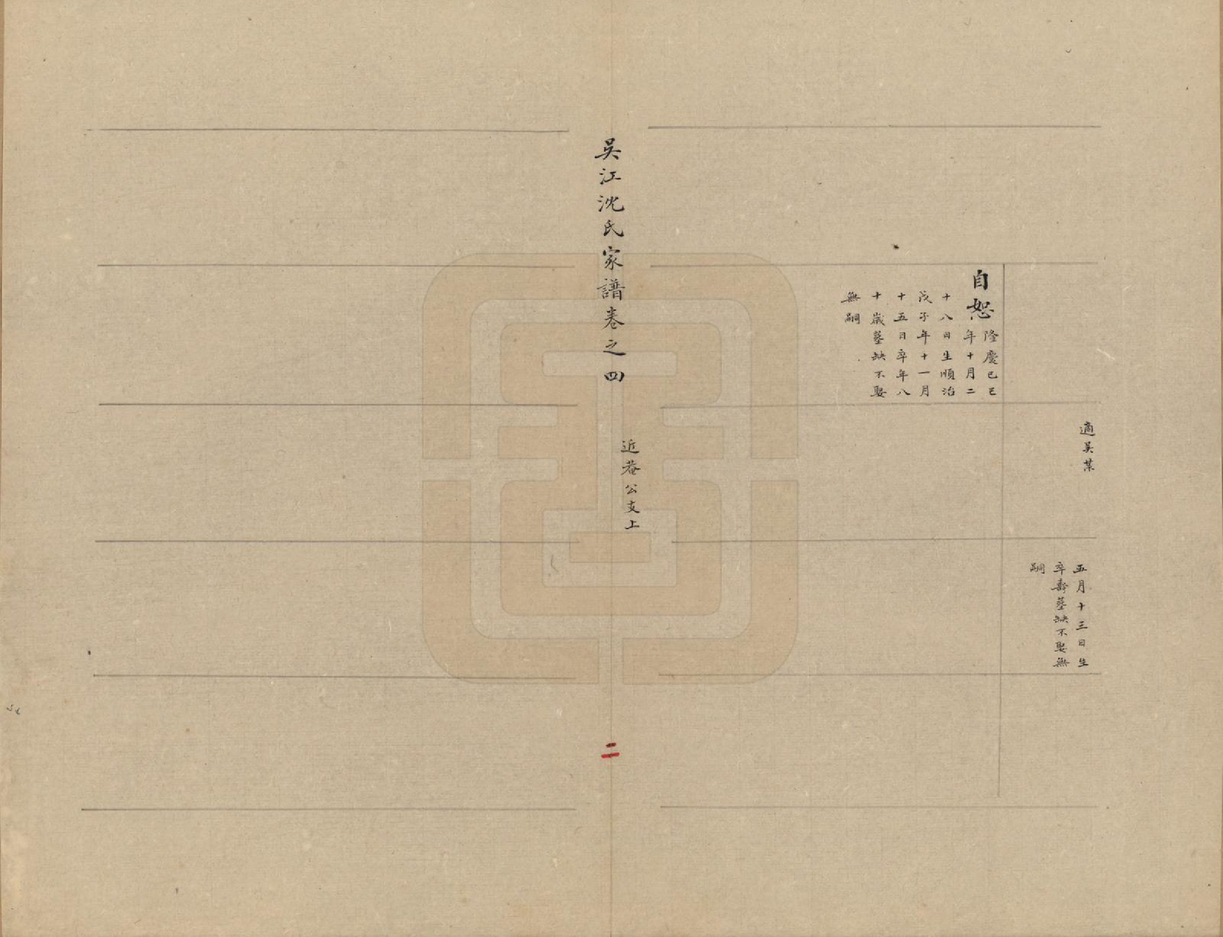 GTJP1262.沈.江苏吴江.吴江沈氏家谱十卷首一卷末一卷.民国二十年（1931）传钞_004.pdf_第2页