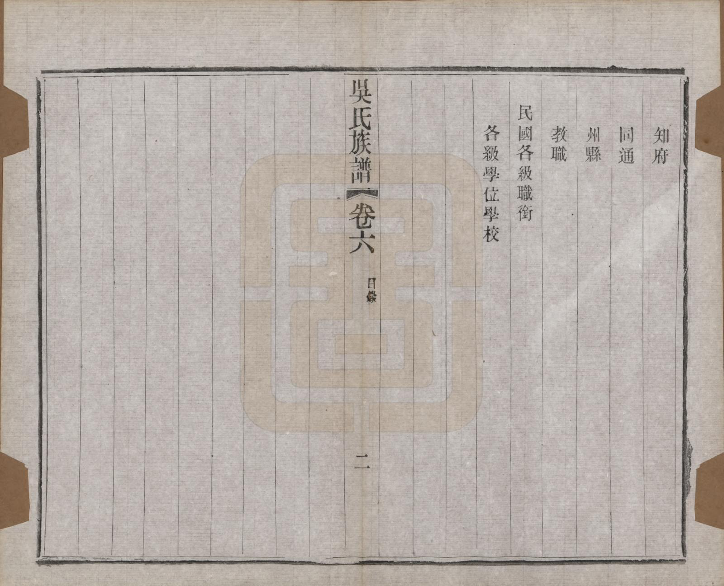 GTJP1653.吴.江苏常州.薛墅吴氏宗谱二十三卷.民国二十二年（1933）_006.pdf_第2页