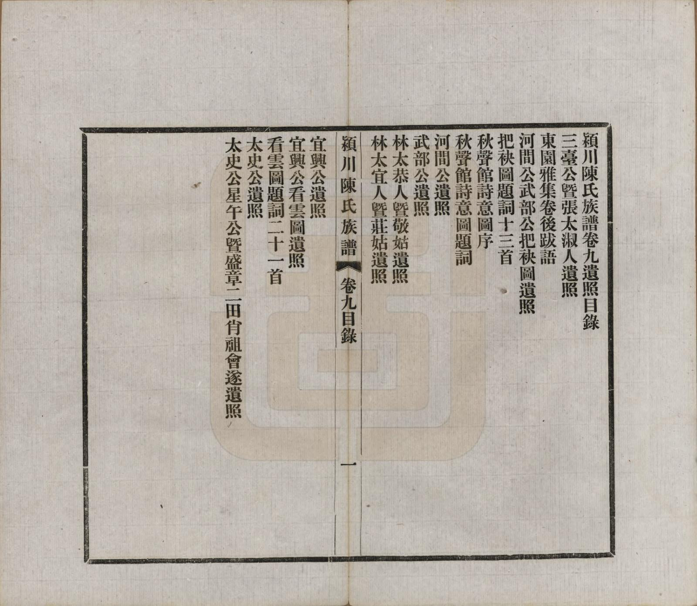 GTJP0116.陈.河南迁福建候官.颍川陈氏族谱.民国6年[1917]_009.pdf_第1页