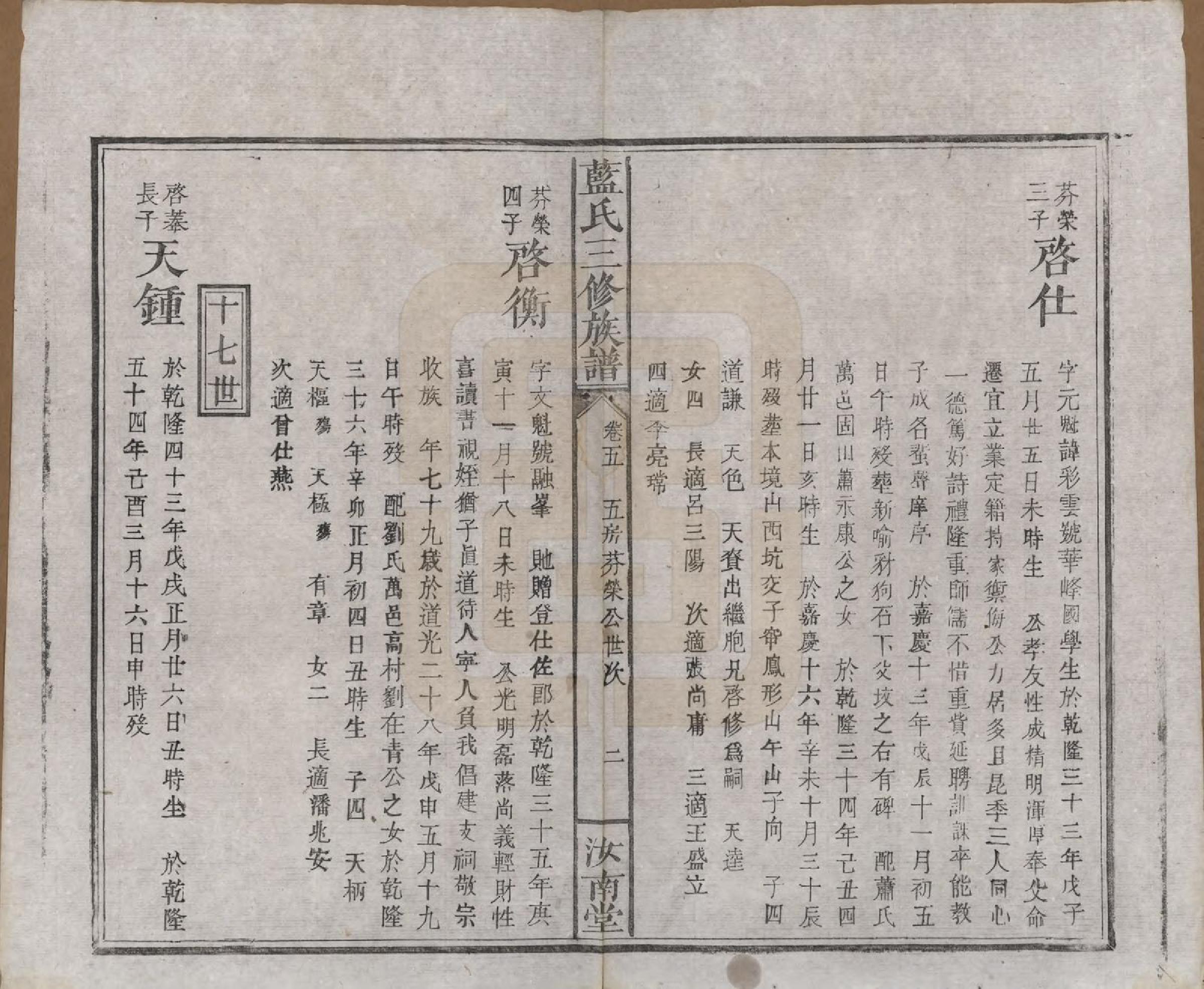 GTJP0753.蓝.福建.蓝氏三修族谱十八卷卷首一卷卷末一卷.清道光二十九年（1849）_005.pdf_第2页