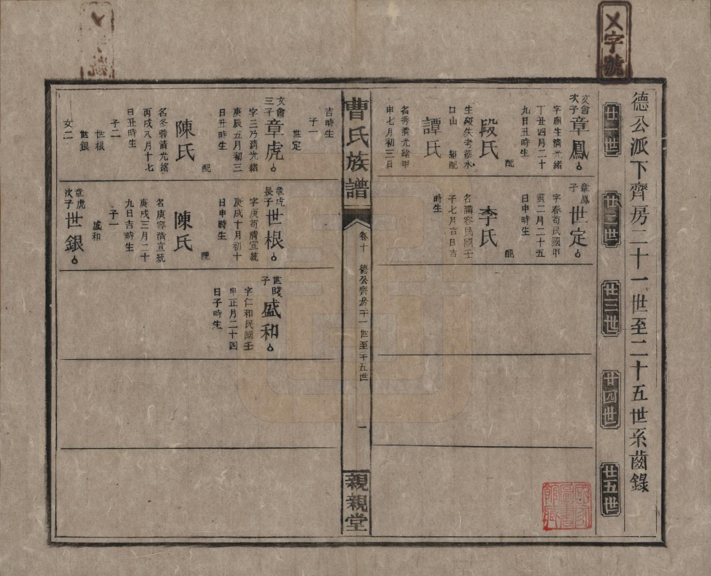 GTJP0052.曹.湖南郴州.曹氏族谱十卷卷首一卷卷末一卷.民国二十三年（1934）_010.pdf_第1页