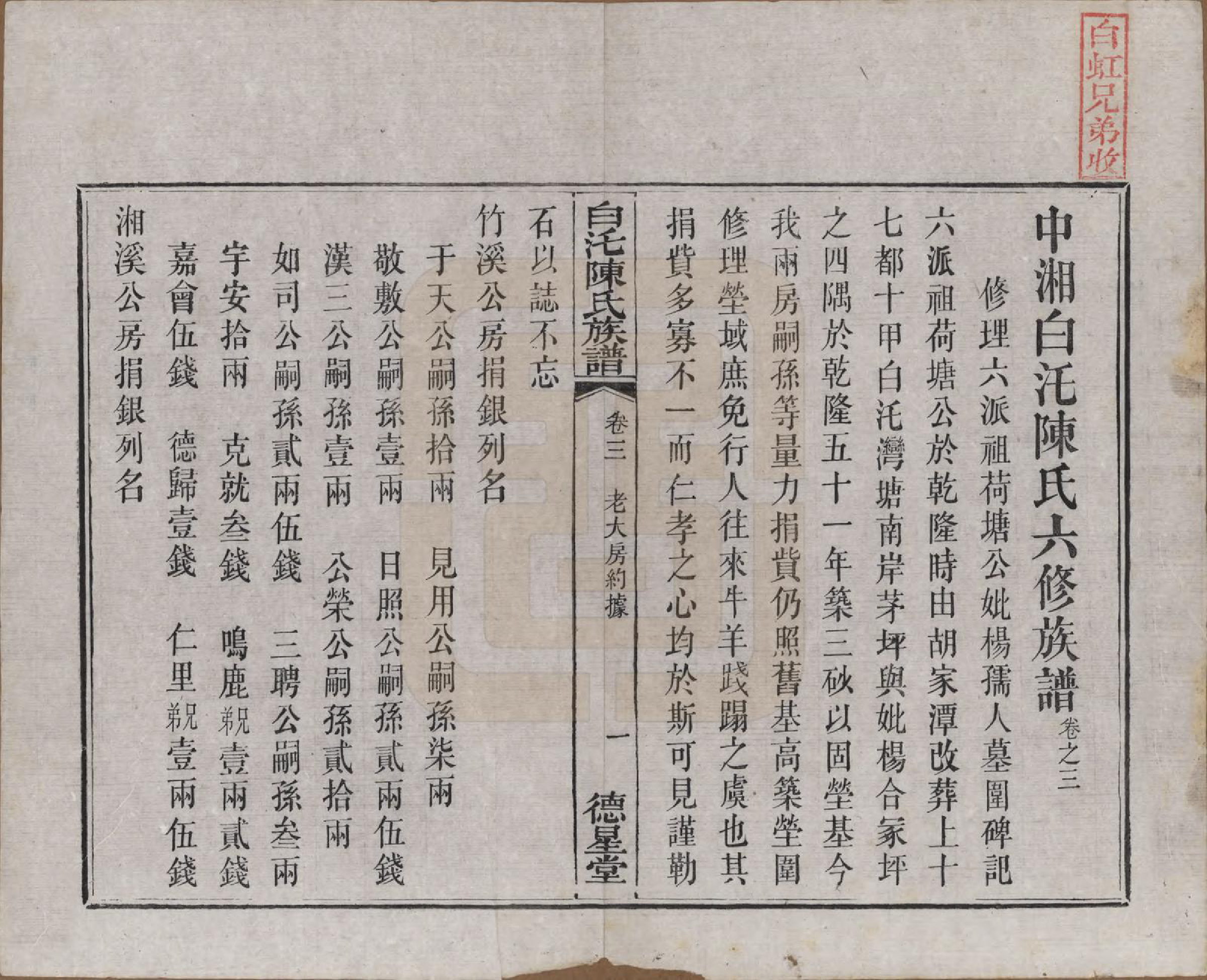 GTJP0188.陈.湖南湘潭.中湘白汑陈氏六修族谱二十卷.清光绪二十年（1894）_003.pdf_第2页