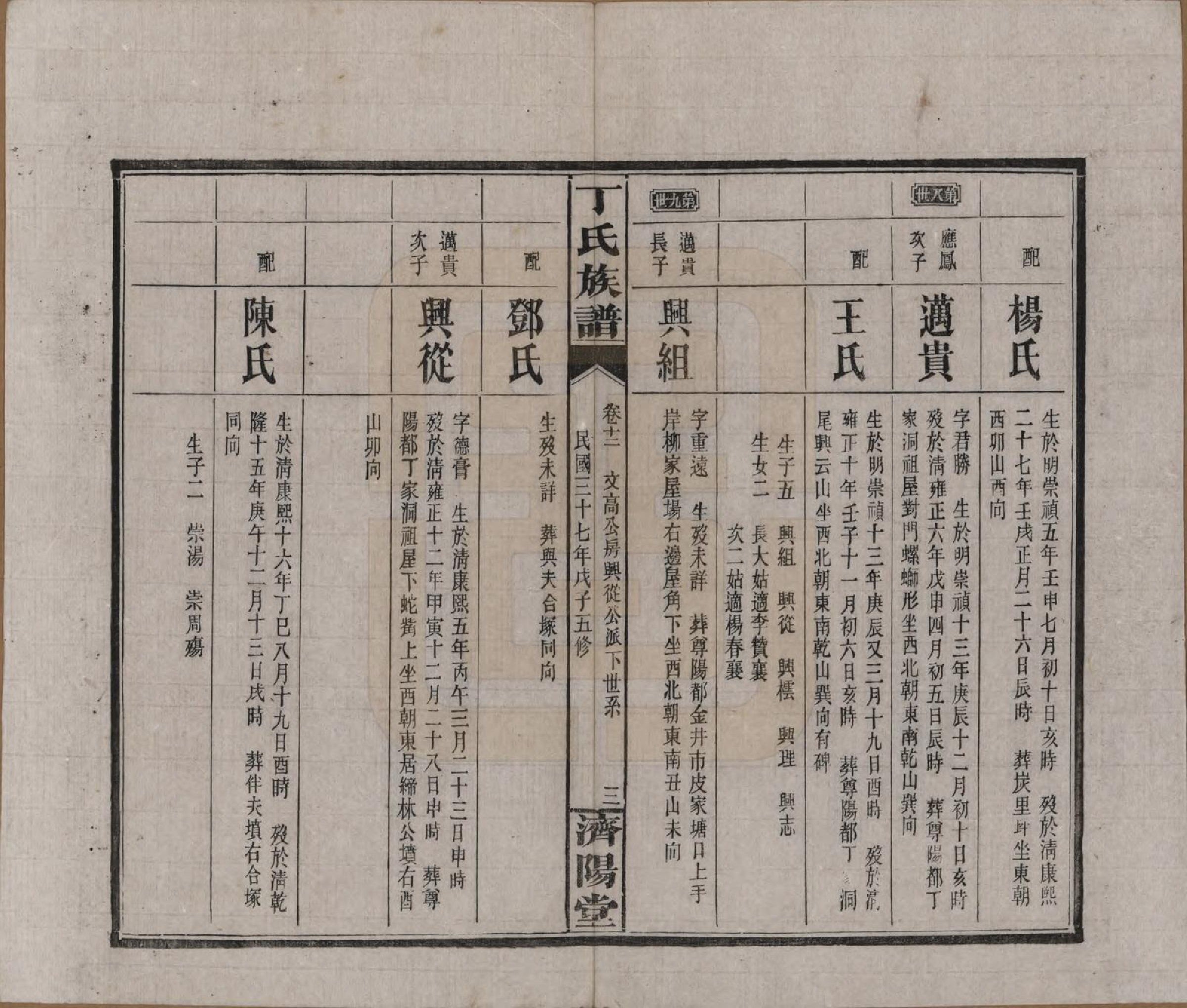 GTJP0289.丁.湖南湘阴.丁氏族谱十四卷卷首二卷.民国三十七年（1948）_012.pdf_第3页