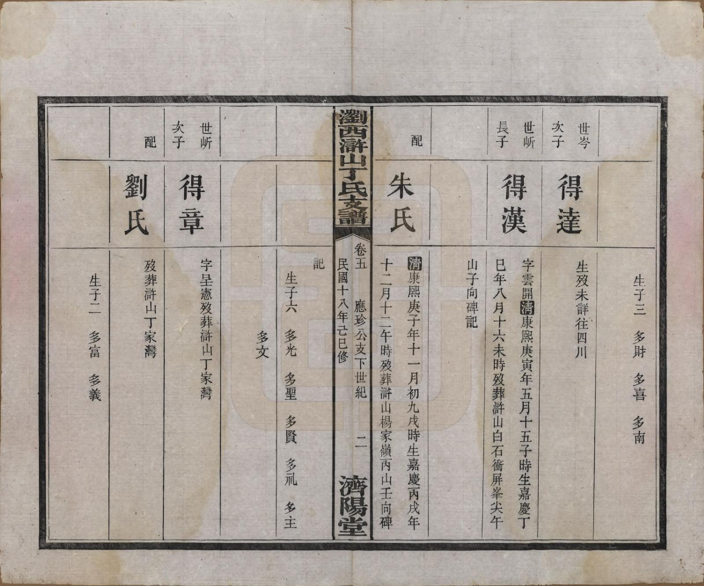 GTJP0290.丁.湖南浏阳.浏西浒山丁氏支谱十一卷.民国十八年（1929）_005.pdf_第2页