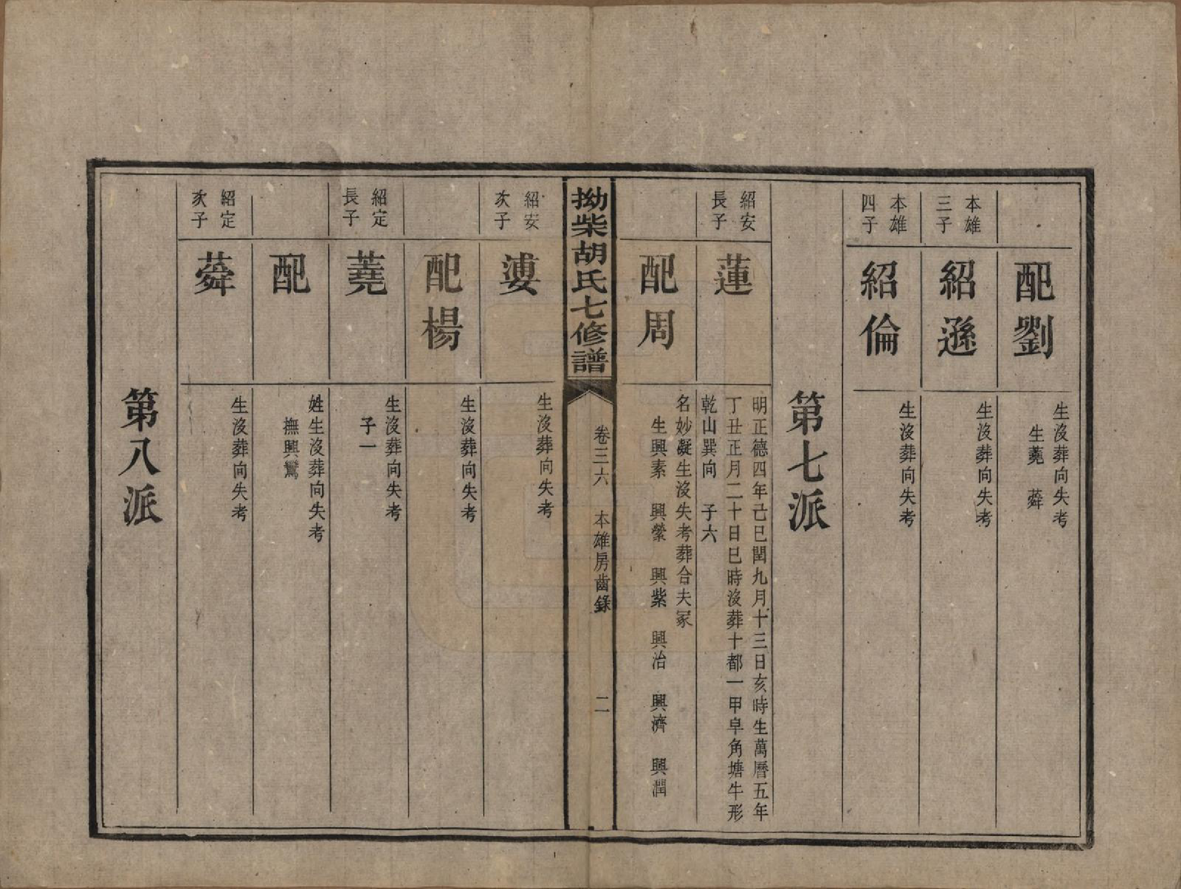 GTJP0526.胡.湖南湘潭.拗柴胡氏七修谱四十三卷首一卷末二卷.民国十八年（1929）_036.pdf_第2页