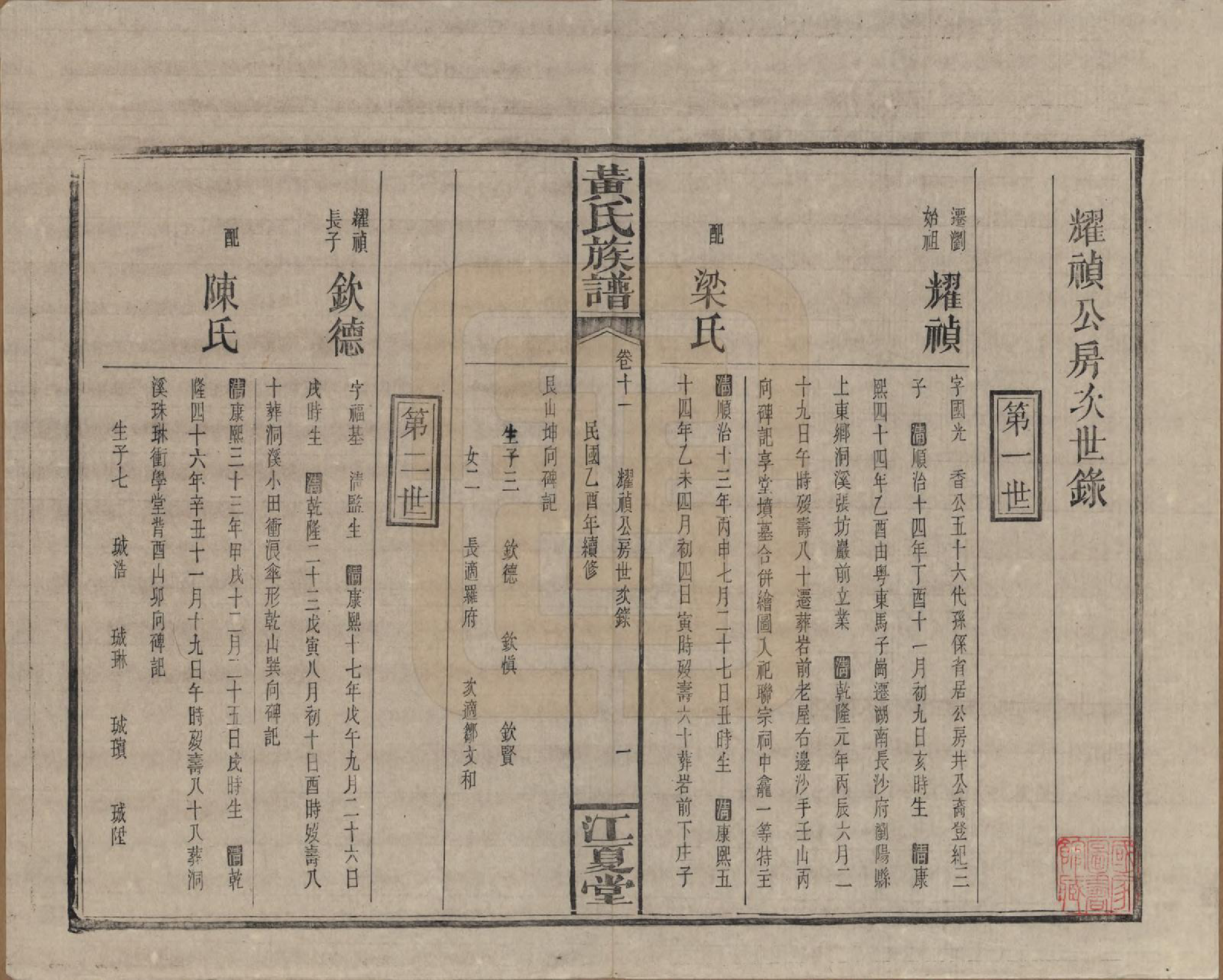 GTJP0593.黄.湖南浏阳.黄氏族谱七十二卷卷首一卷.民国三十四年（1945）_011.pdf_第1页