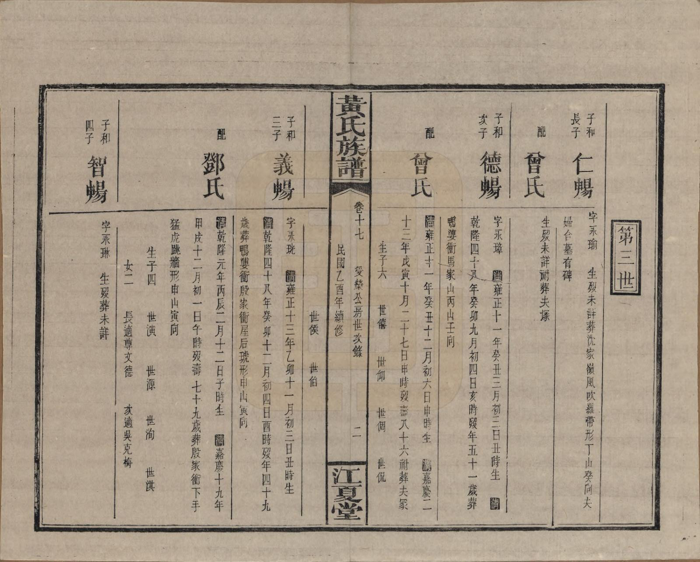 GTJP0593.黄.湖南浏阳.黄氏族谱七十二卷卷首一卷.民国三十四年（1945）_017.pdf_第2页