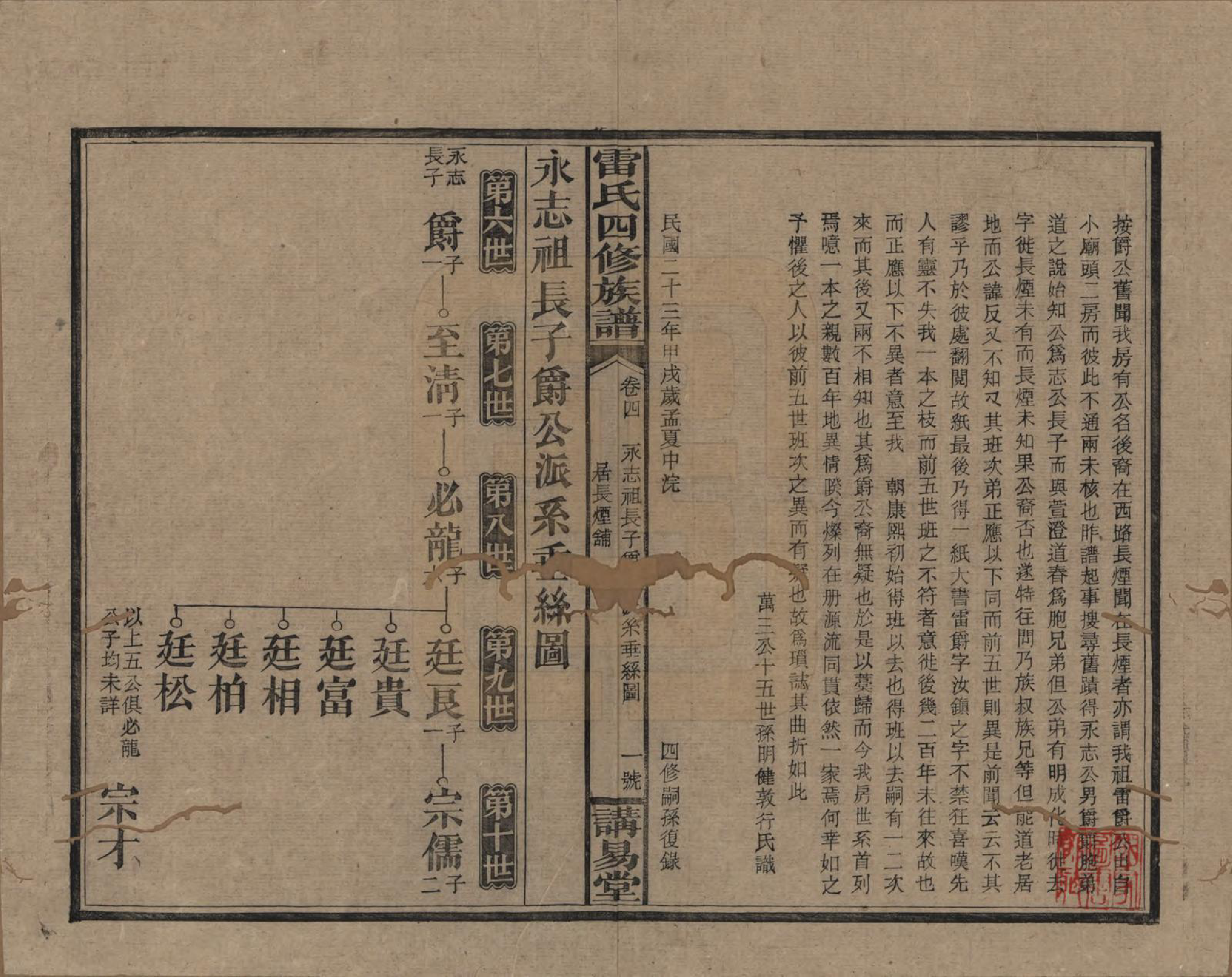 GTJP0761.雷.湖南邵阳.雷氏四修支谱.民国23年[1934]_004.pdf_第1页