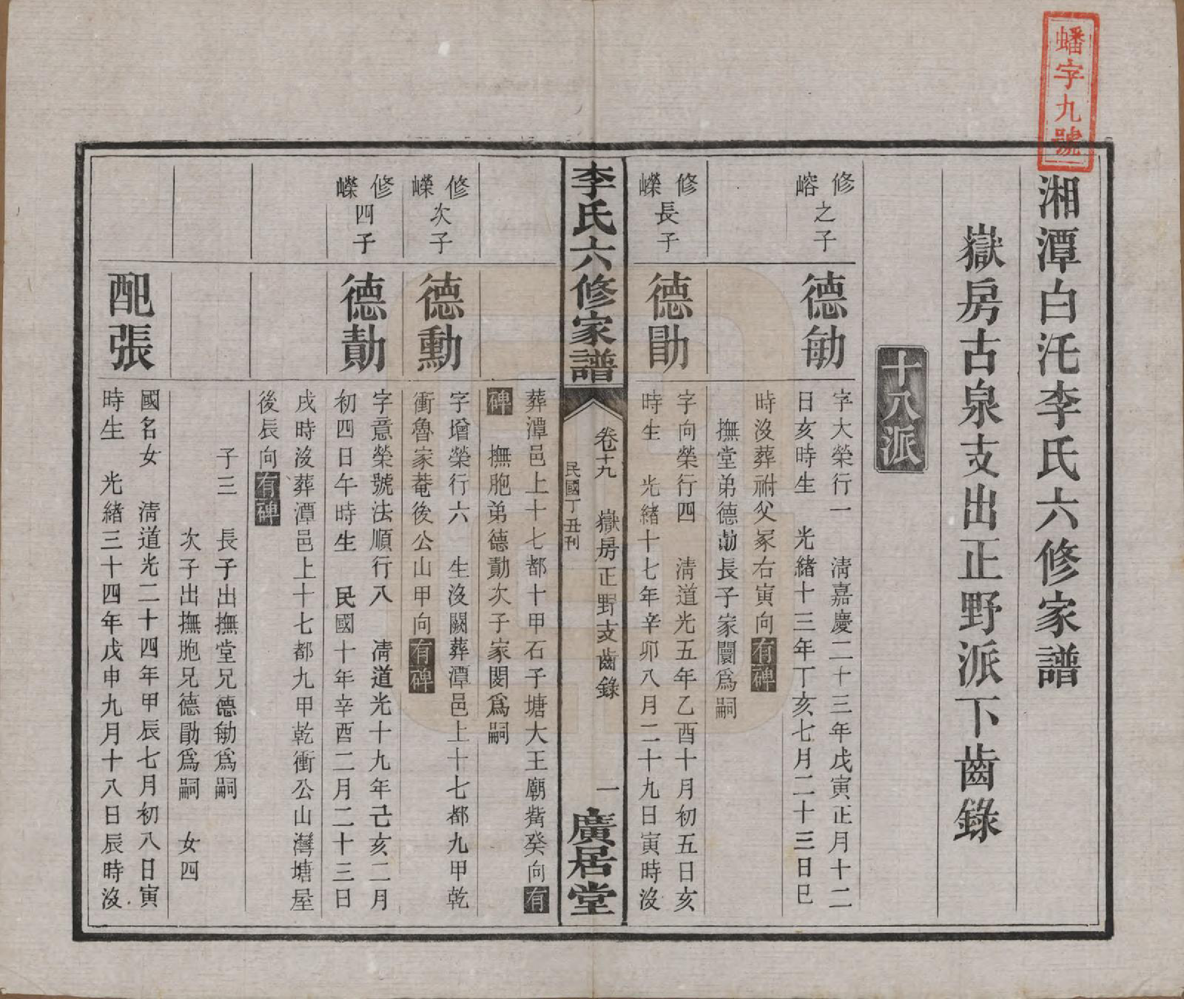 GTJP0812.李.湖南湘潭.湘潭白汑李氏六修家谱二十八卷.民国二十七年（1938）_019.pdf_第2页
