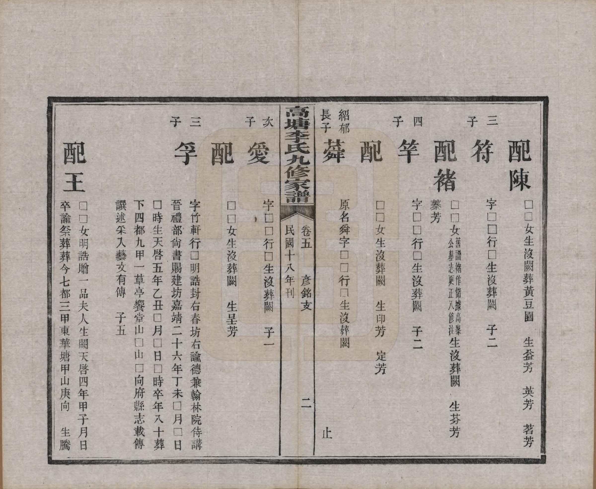 GTJP0825.李.湖南湘潭.湘潭高塘李氏九修家谱五十九卷首一卷末一卷.民国十八年（1929）_005.pdf_第2页