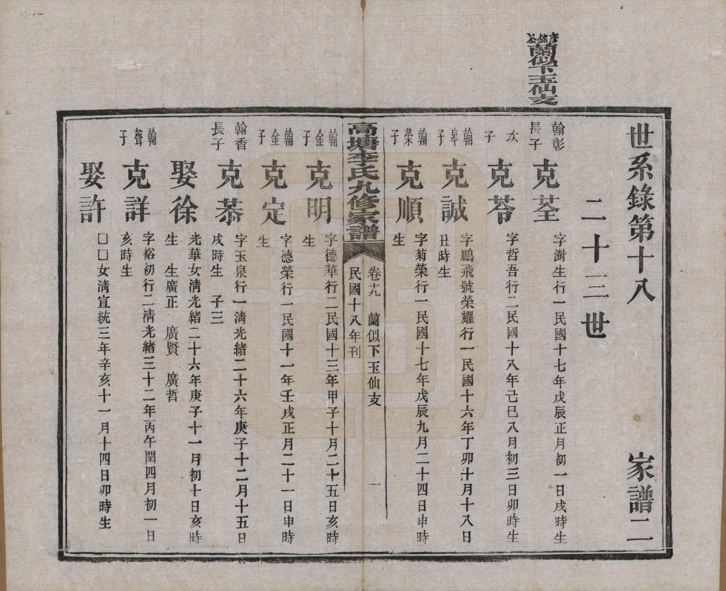 GTJP0825.李.湖南湘潭.湘潭高塘李氏九修家谱五十九卷首一卷末一卷.民国十八年（1929）_019.pdf_第1页