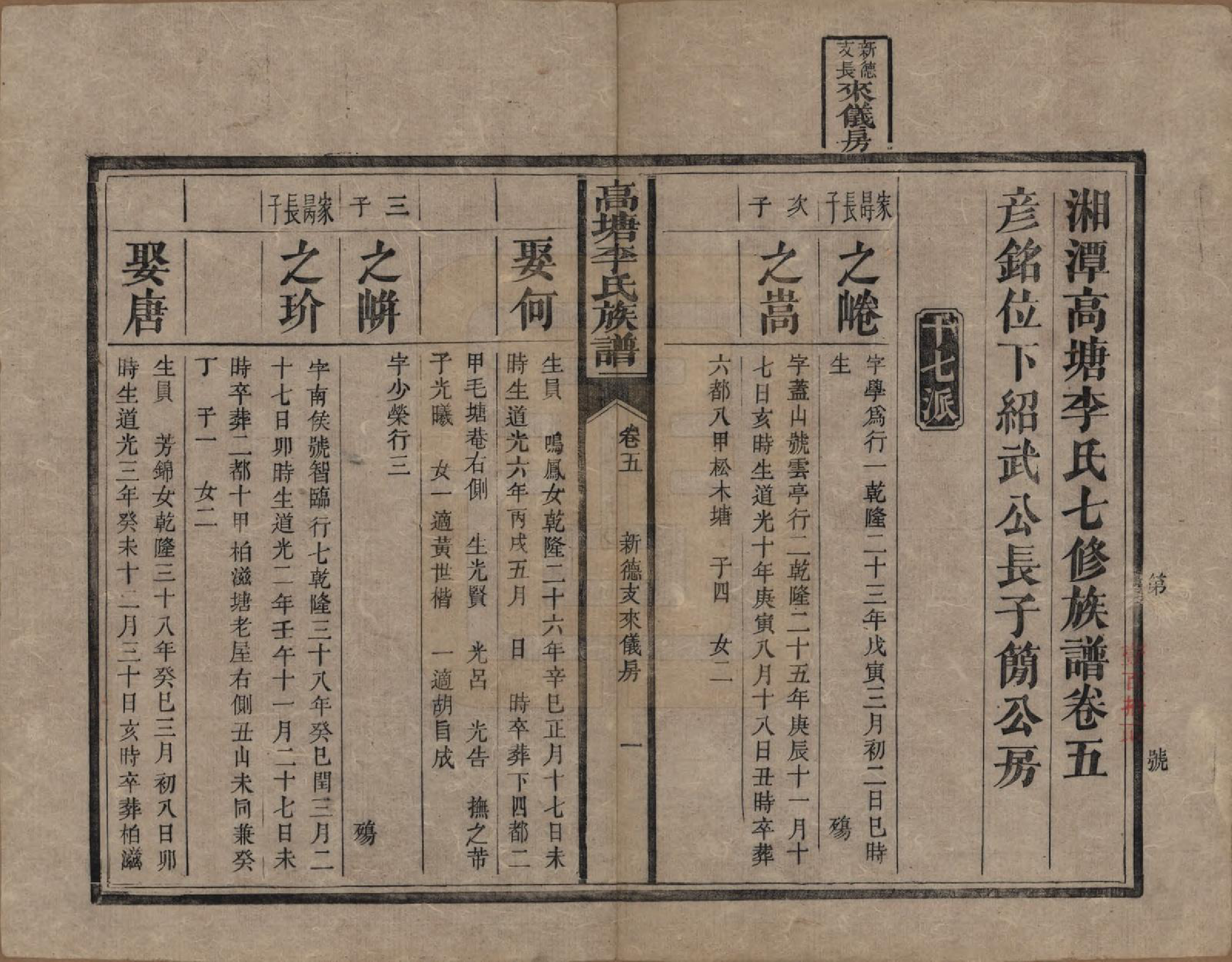 GTJP0858.李.湖南湘潭.湘潭高塘李氏族谱十二卷首一卷末一卷.清同治四年（1865）_005.pdf_第1页
