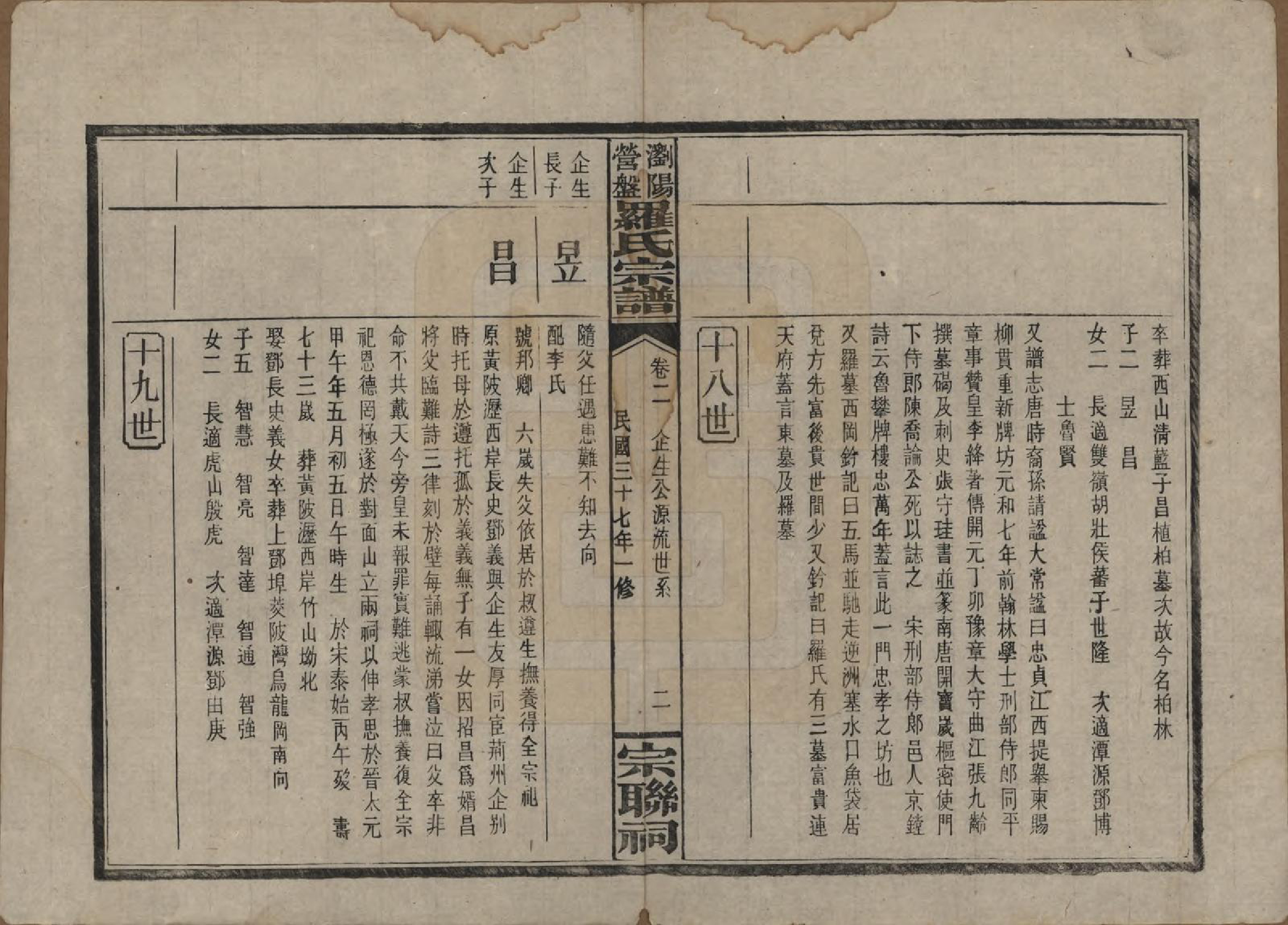 GTJP1036.罗.湖南浏阳.浏阳营盘罗氏宗谱.民国37年(1948)_002.pdf_第2页