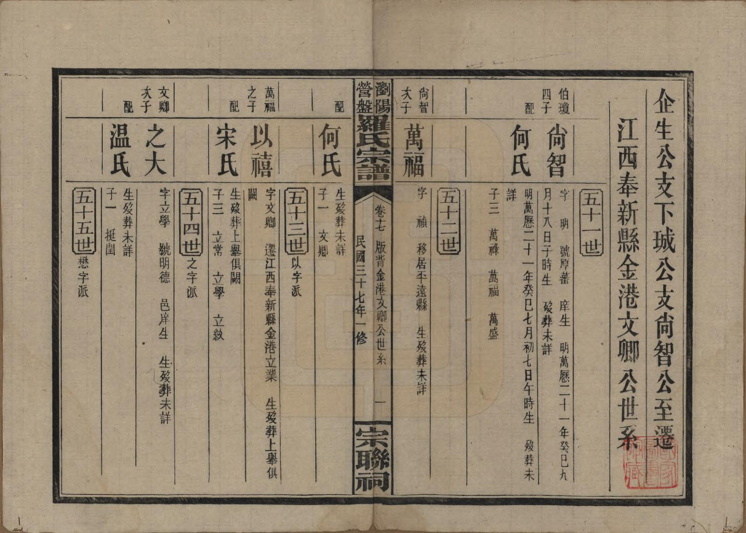 GTJP1036.罗.湖南浏阳.浏阳营盘罗氏宗谱.民国37年(1948)_017.pdf_第1页