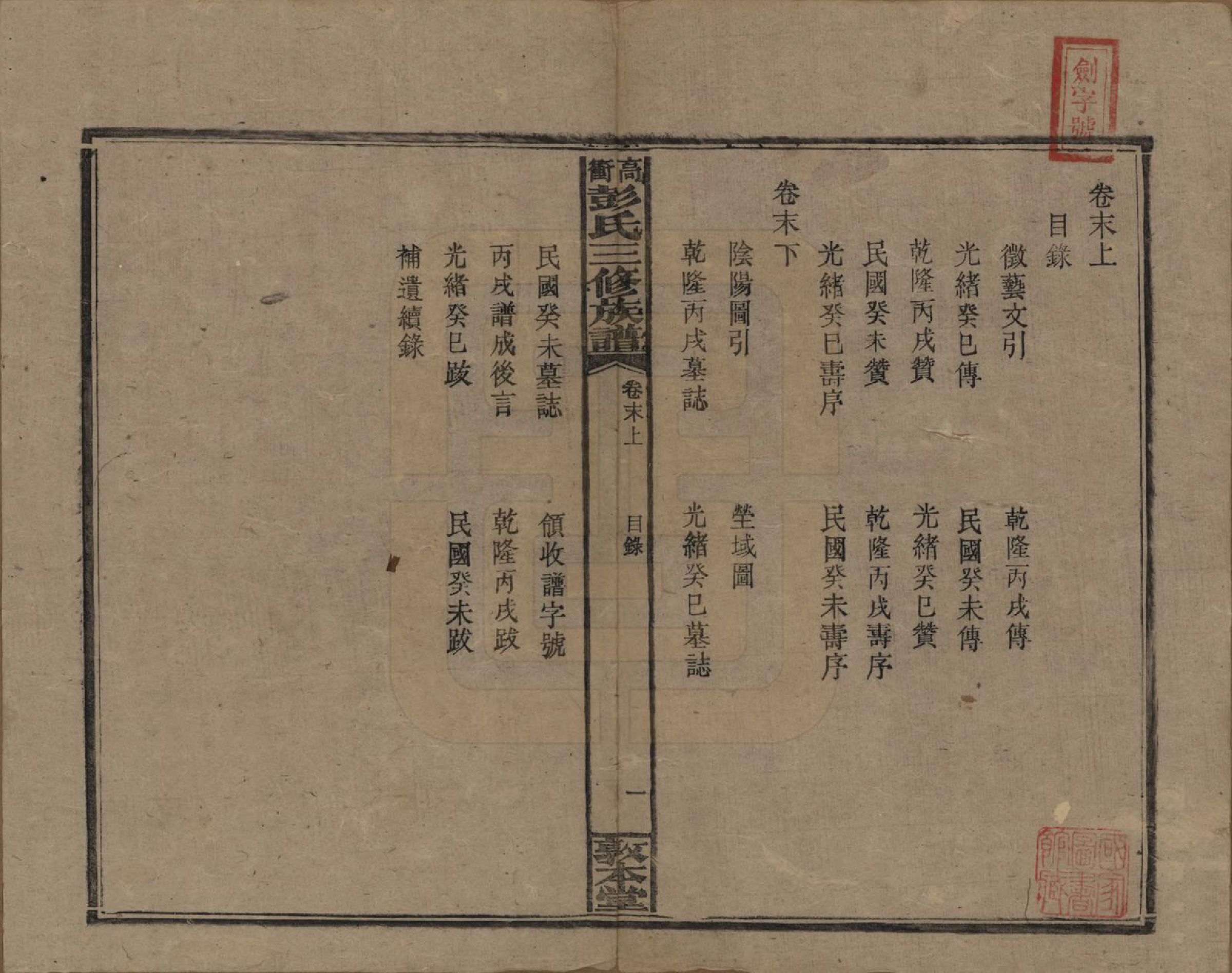 GTJP1139.彭.湖南湘乡.高冲彭氏三修族谱.民国31年[1942]_018.pdf_第1页