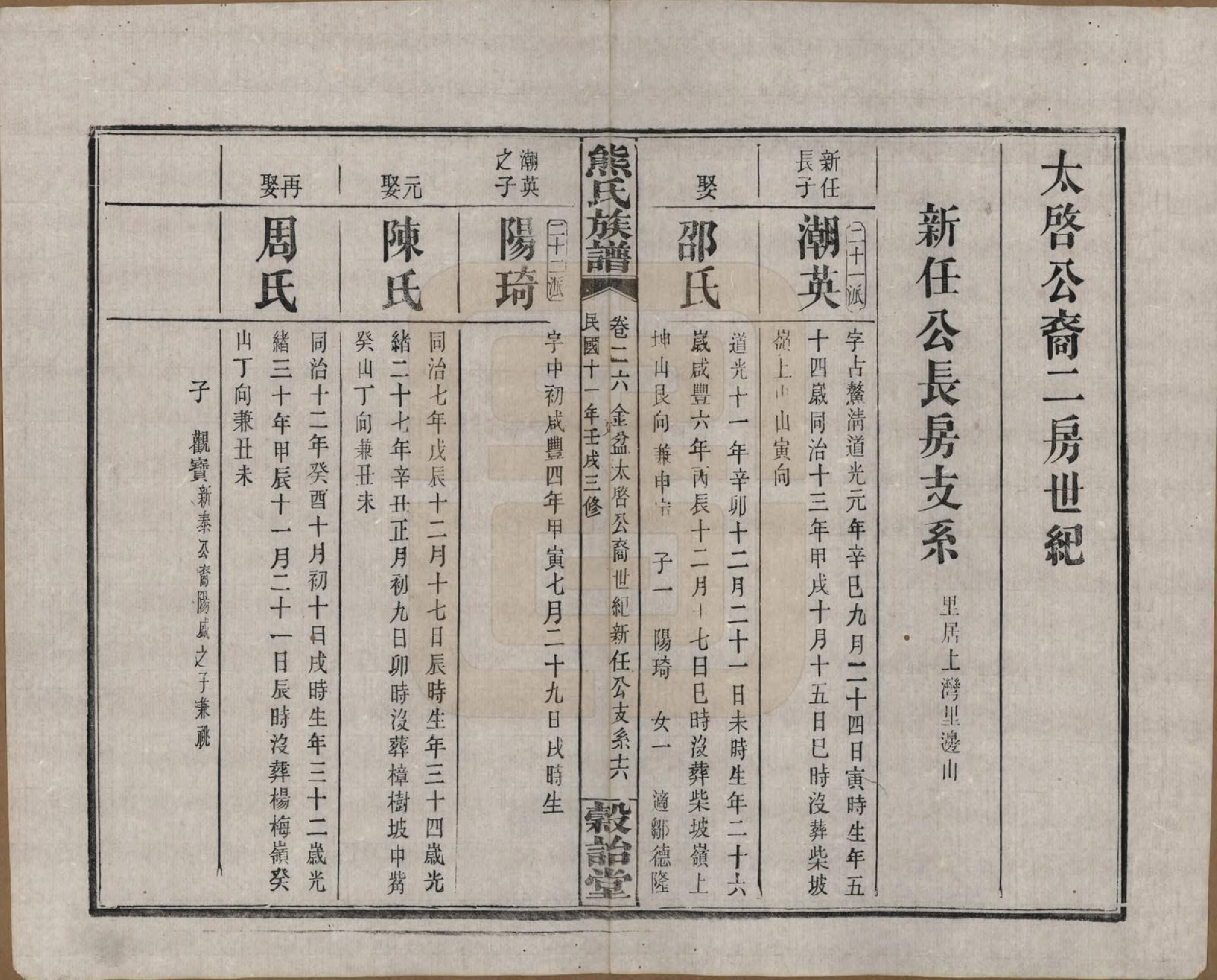 GTJP1812.熊.湖南浏阳.熊氏三修族谱金盆世系九十卷毛源世系七十一卷卷首三卷.民国十二年（1923）_026.pdf_第1页