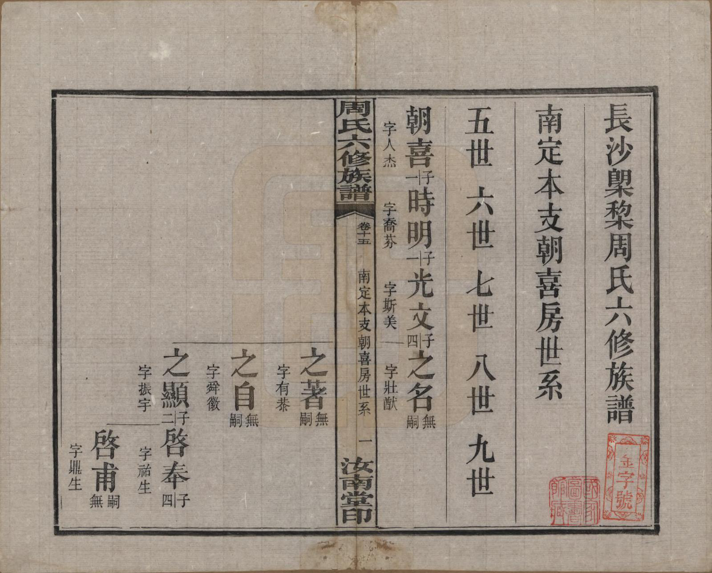 GTJP2279.周.湖南长沙.长沙榔黎周氏六修族谱.民国12年[1923]_015.pdf_第1页
