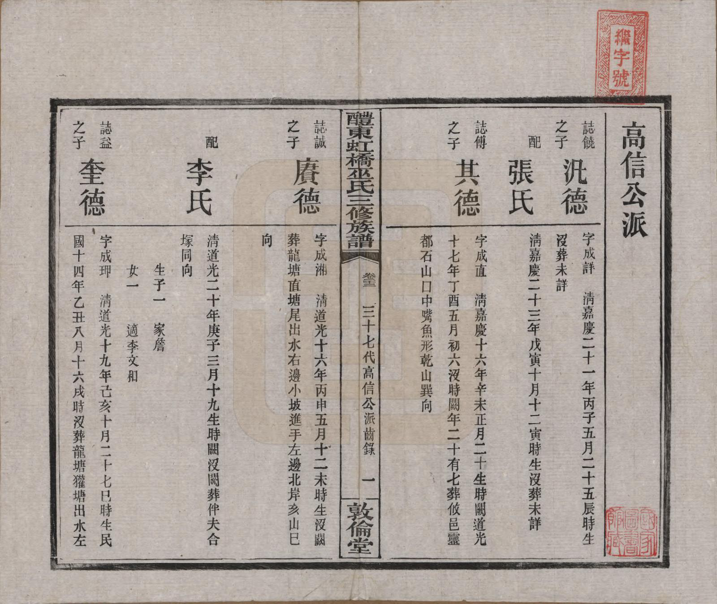 GTJP1638.巫.湖南醴陵.醴东虹桥巫氏三修族谱二十五卷卷首三卷.民国十八年（1929）_023.pdf_第1页