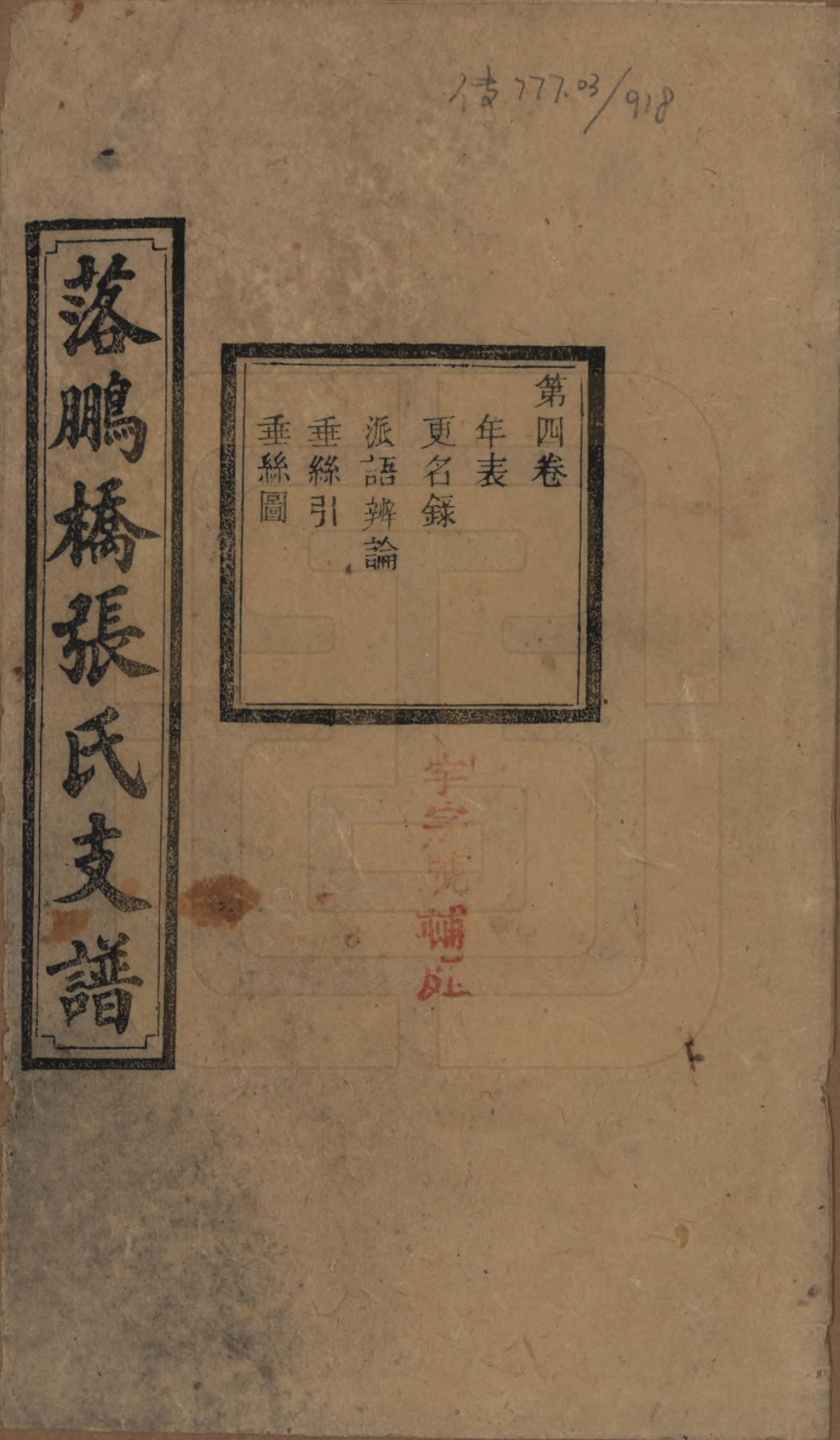 GTJP2139.张.湖南长沙.落鹏桥张氏支谱.民国四年(1915)_004.pdf_第1页