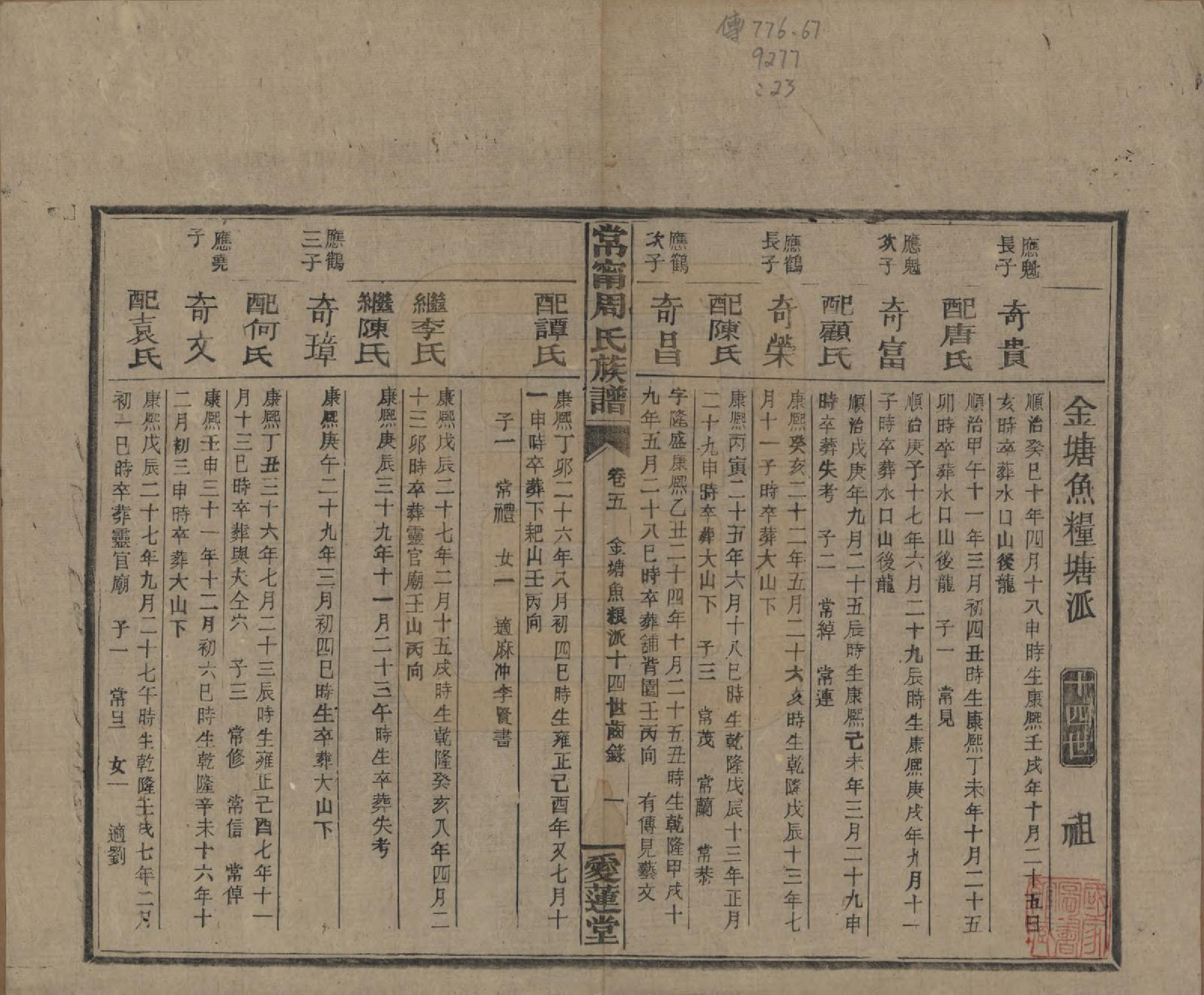 GTJP2285.周.湖南常宁.常宁汝南周氏族谱.民国34年[1945]_005.pdf_第1页