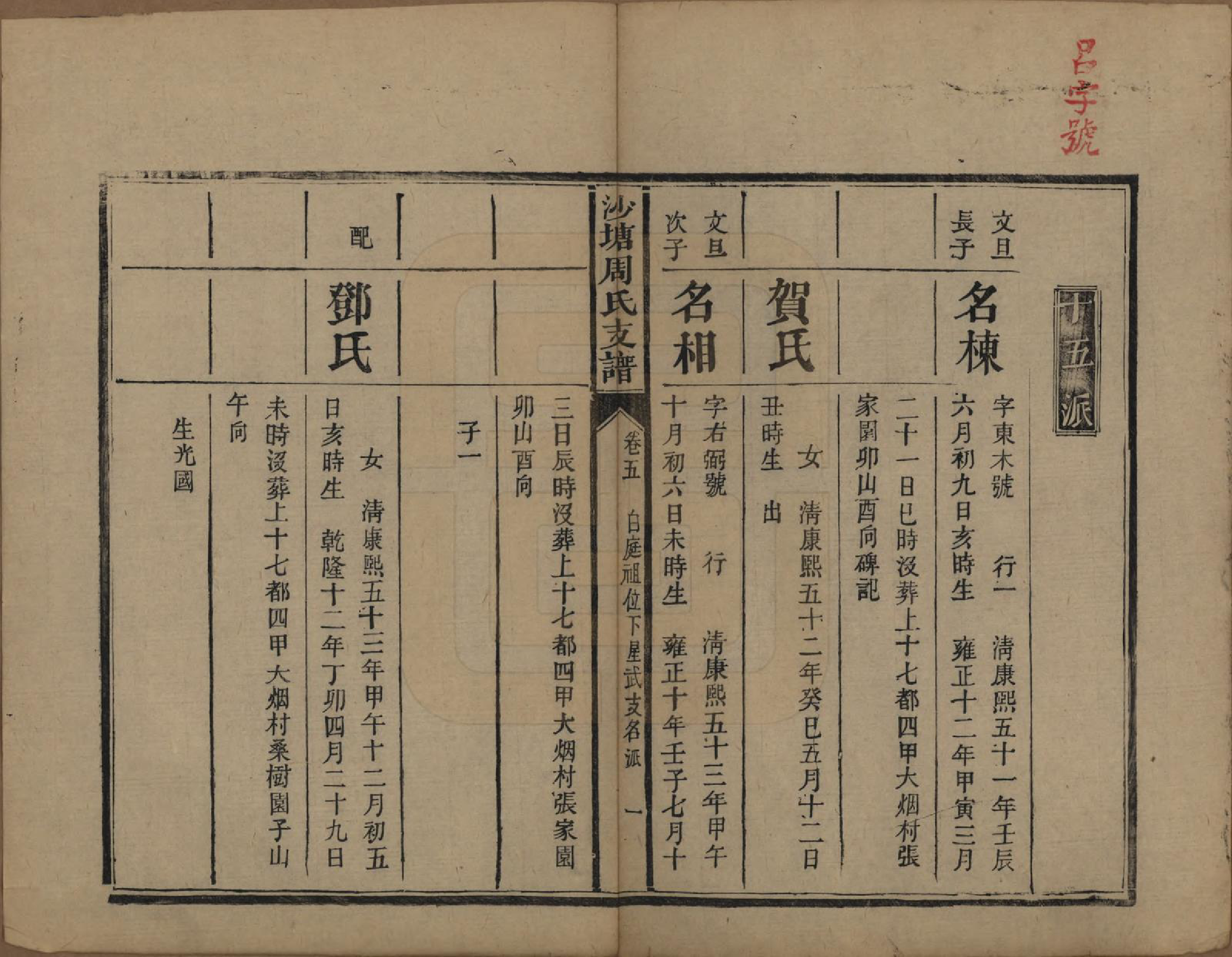 GTJP2349.周.湖南.中湘沙塘周氏支谱十三卷.清同治五年（1866）_005.pdf_第1页